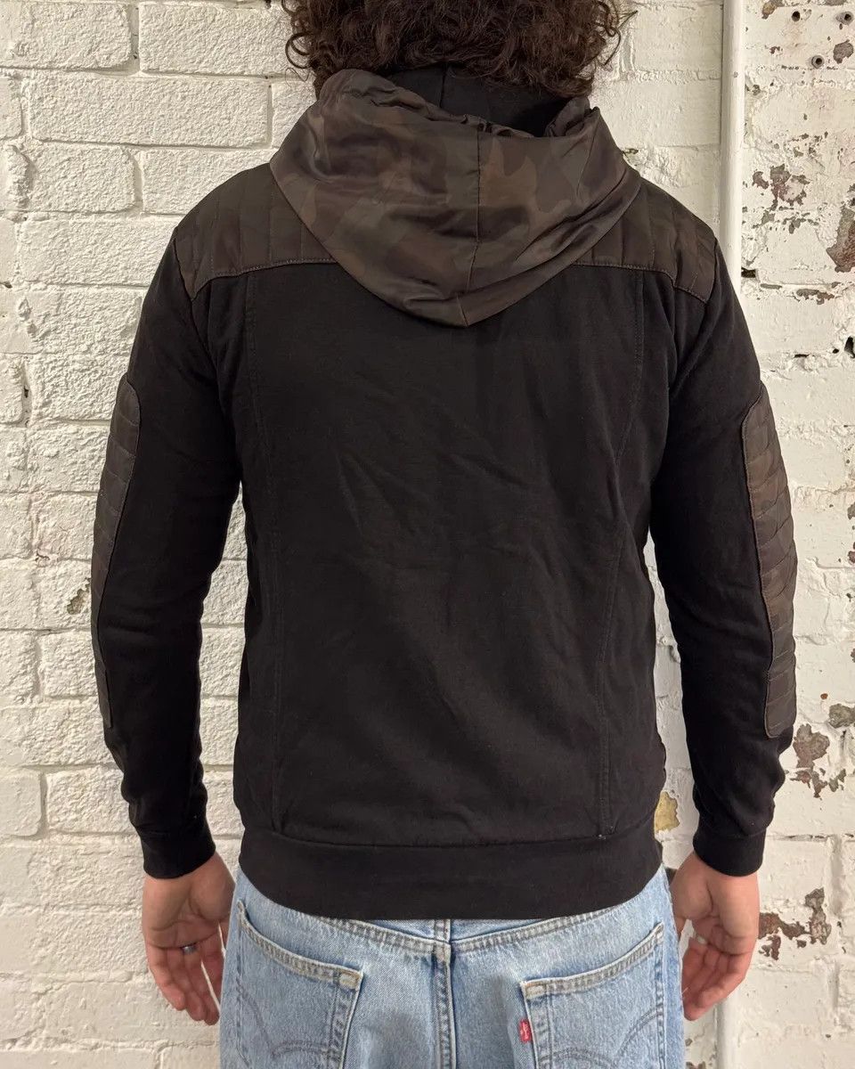 Balmain Balmain Black Cotton Quilted Biker Zip Hoodie Size US S / EU 44-46 / 1 - 3 Thumbnail