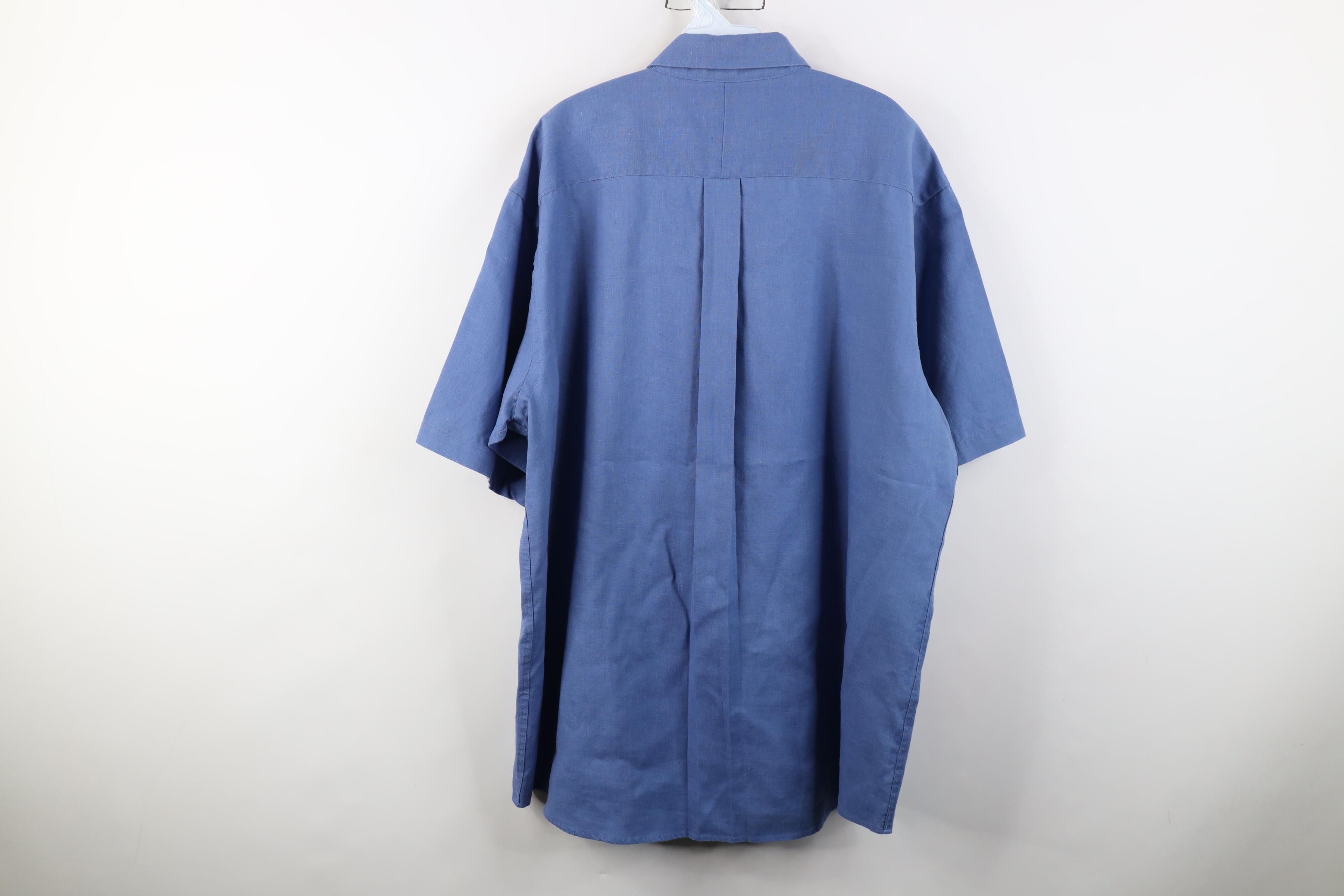 Jos. A. Bank Jos A Bank Linen Short Sleeve Collared Button Down Shirt Size US XL / EU 56 / 4 - 13 Thumbnail