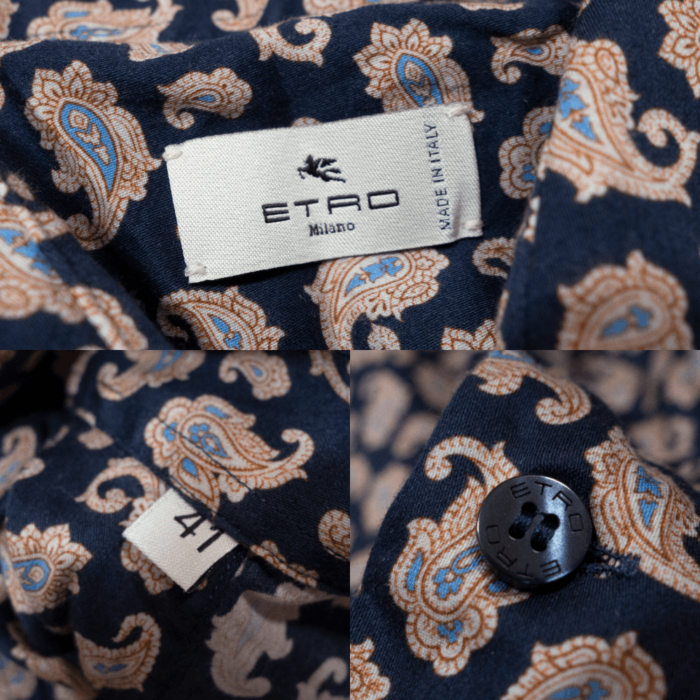 Etro Logo Paisley Dress Shirt Size US L / EU 52-54 / 3 - 7 Thumbnail