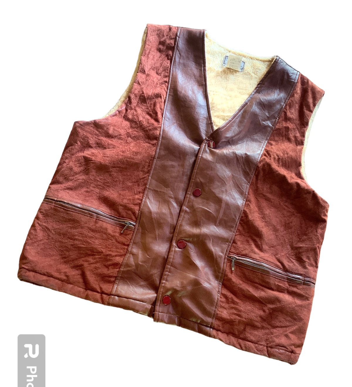 Japanese Brand × Leather × Vintage Vintage RUCK DAM Snap buttons Suede Vest. Size US L / EU 52-54 / 3 - 1 Thumbnail