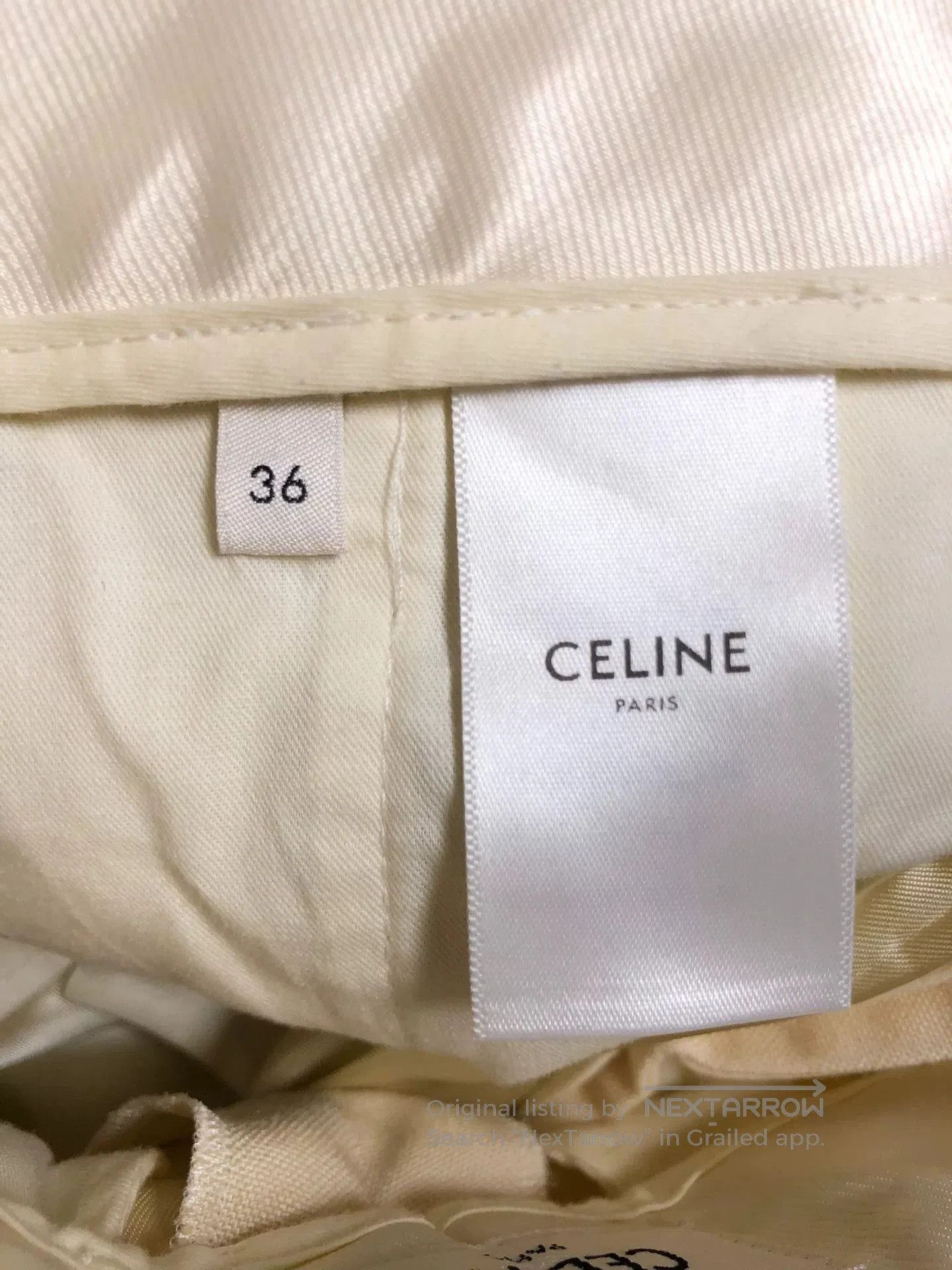 Celine celine beige silk flared pants. Size 35" - 5 Thumbnail