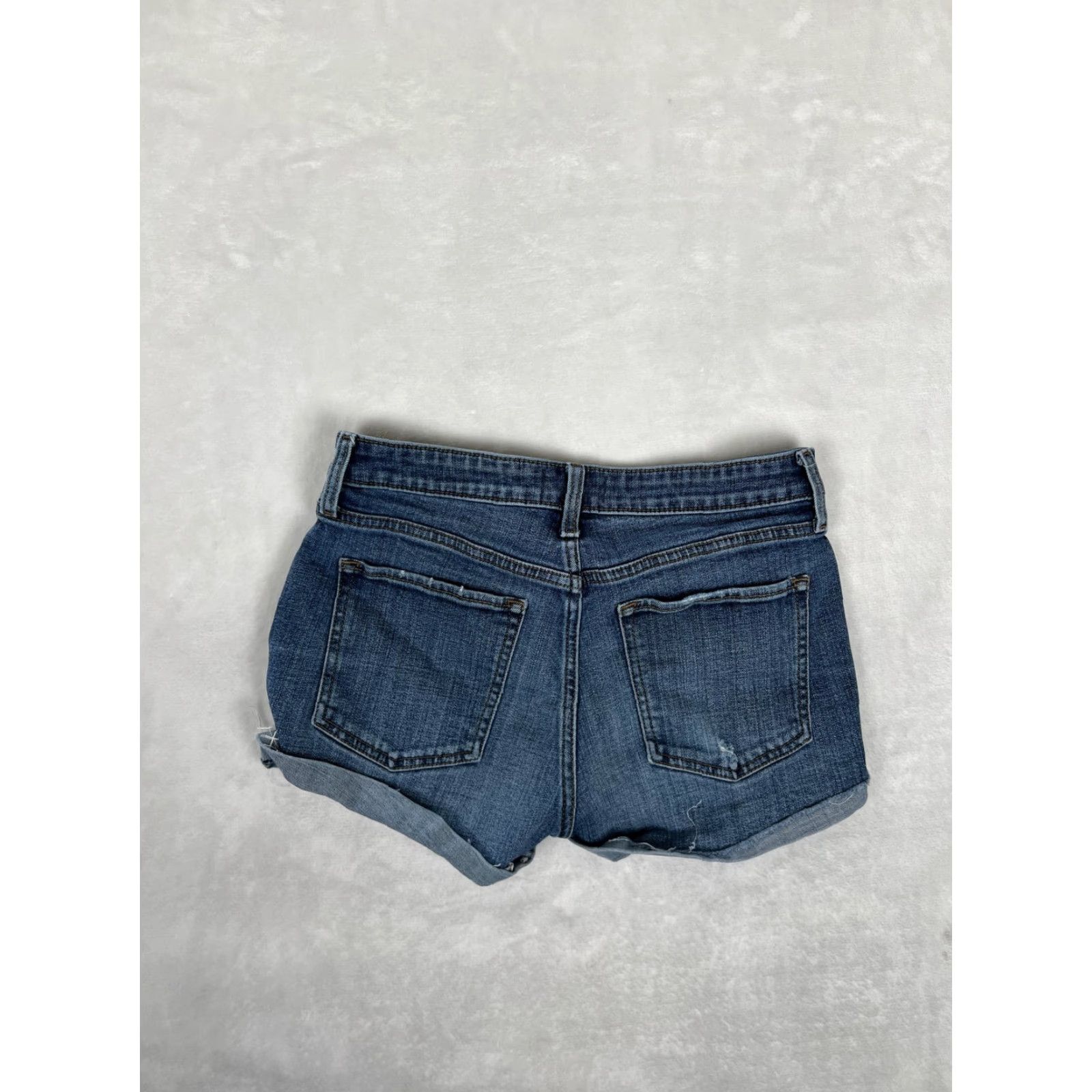 Abercrombie & Fitch Abercrombie & Fitch Jeans Shorts Womens 4 27 Blue Low Rise Cut-Off Distressed Size 27" / US 4 / IT 40 - 5 Thumbnail