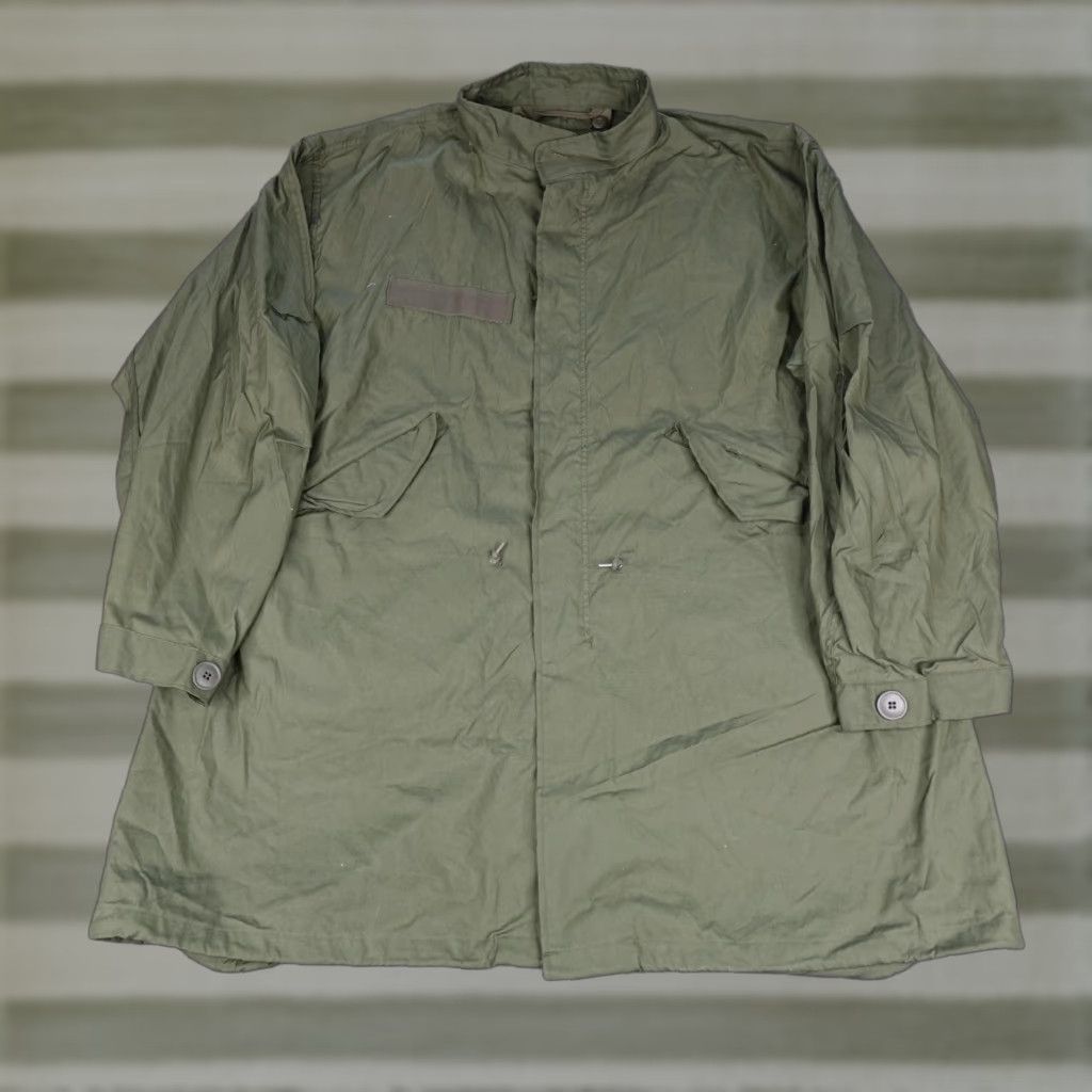 VINTAGE US Army M65 Parka Coat Mens Large Green Fishtail Oversized Full Zip Pockets Wind-Resistant Winter