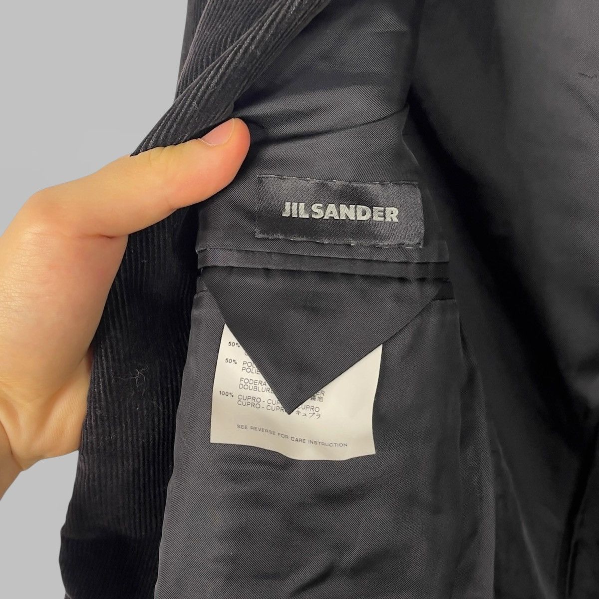 Jil Sander JIL SANDER CORDUROY BLACK BLAZER SIZE S Size 46R - 6 Thumbnail