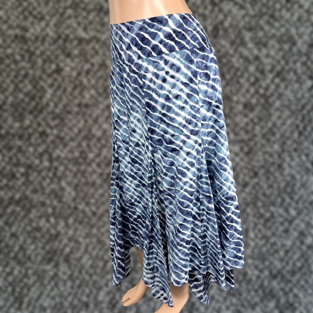 Vintage Chico's Skirt XL Tie Dye Bohemian Cotton A-Line Midi Pull On Women (Blue) Shirt? Size 40" / US 18 - 1 Thumbnail