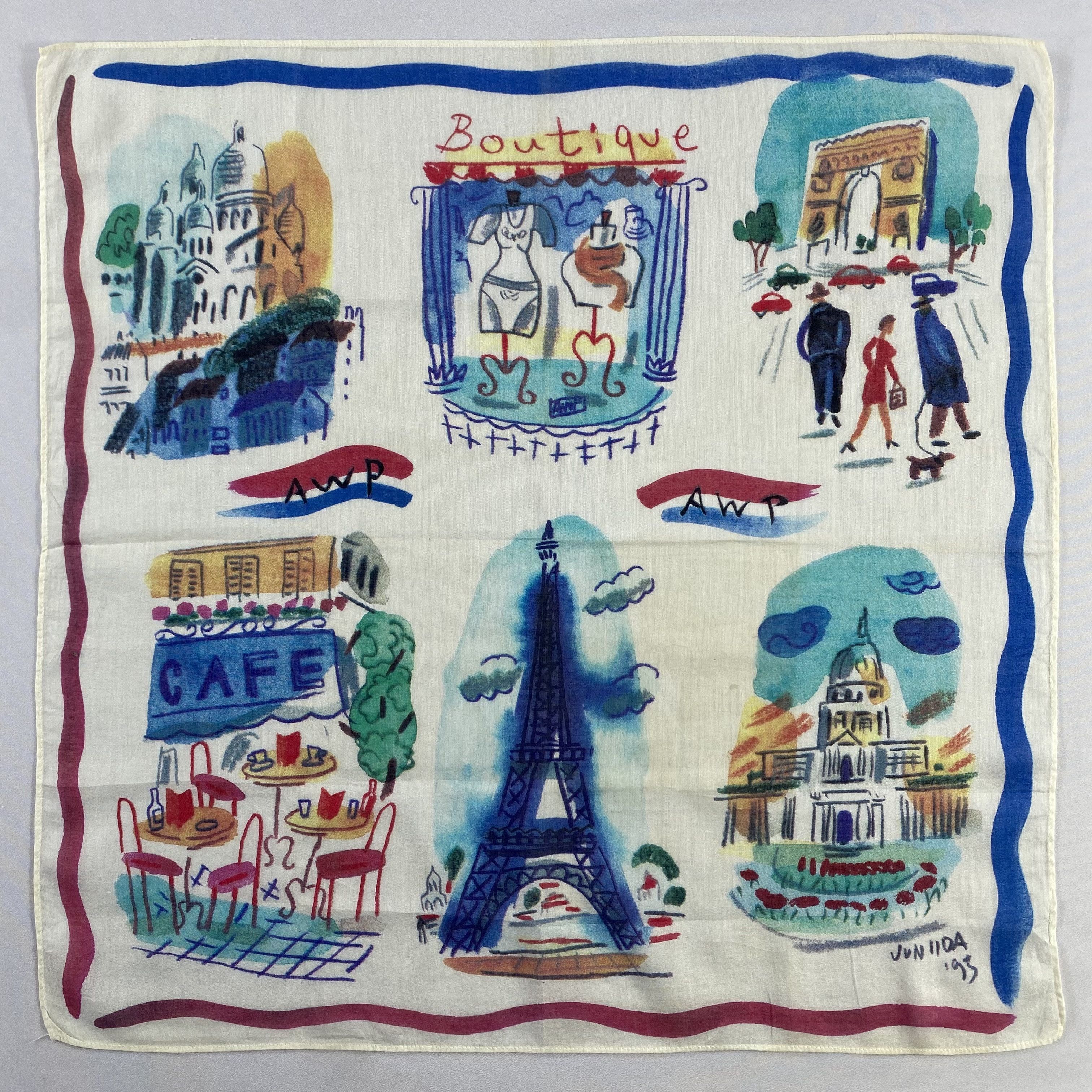 Vintage JUN IIDA Neckerchief / Bandana / Handkerchief-P424 Size ONE SIZE - 1 Thumbnail