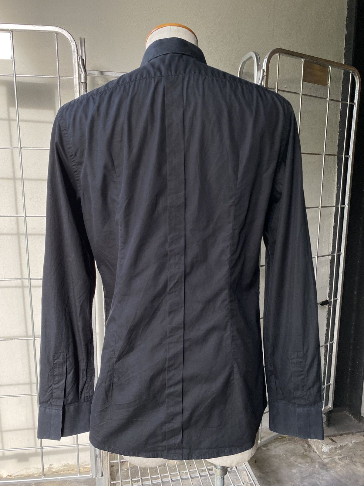 Dolce & Gabbana DOLCE & GABBANA Men black long-sleeved shirt, formal style Size US XXS / EU 40 - 8 Thumbnail