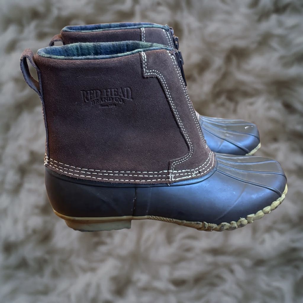 CO RedHead Brand Co Mens 3M Thinsulate ACS II Duck Boots Brown Leather 8M Front Zip Size US 8 / EU 41 - 1 Thumbnail