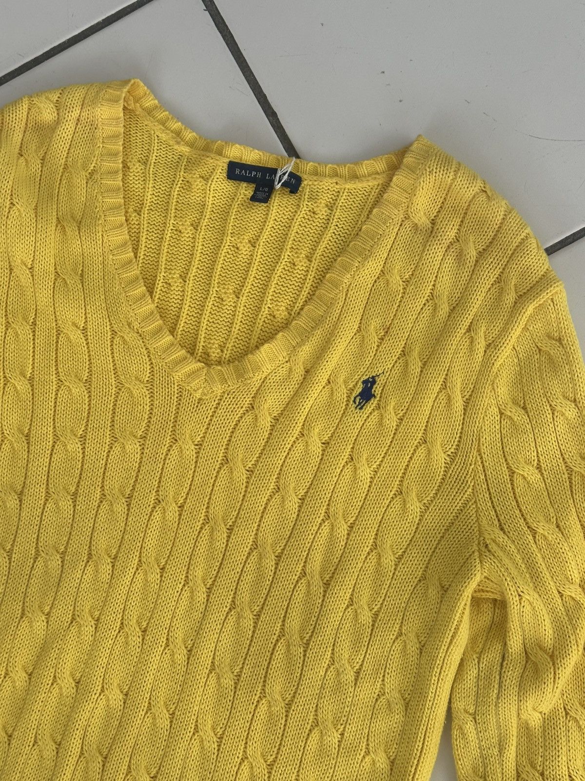 Ralph Lauren Ralph Lauren Knitted Yellow Sweater Size L / US 10 / IT 46 - 2 Thumbnail