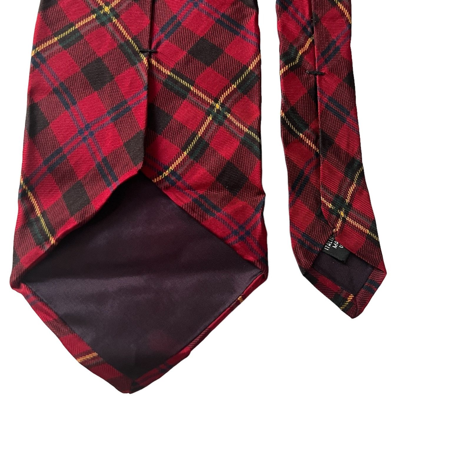 Liberty London Liberty of London Red Plaid Tartan Necktie Silk Men's Tie Size ONE SIZE - 5 Thumbnail