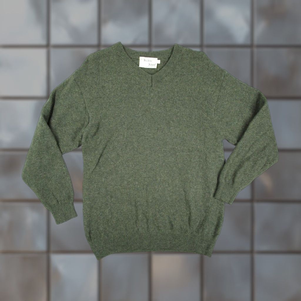 Vintage VINTAGE Western Island Sweater Mens Large Green Heather V-Neck Knit Pullover Wool Nylon Casual Retro Size US L / EU 52-54 / 3 - 1 Thumbnail