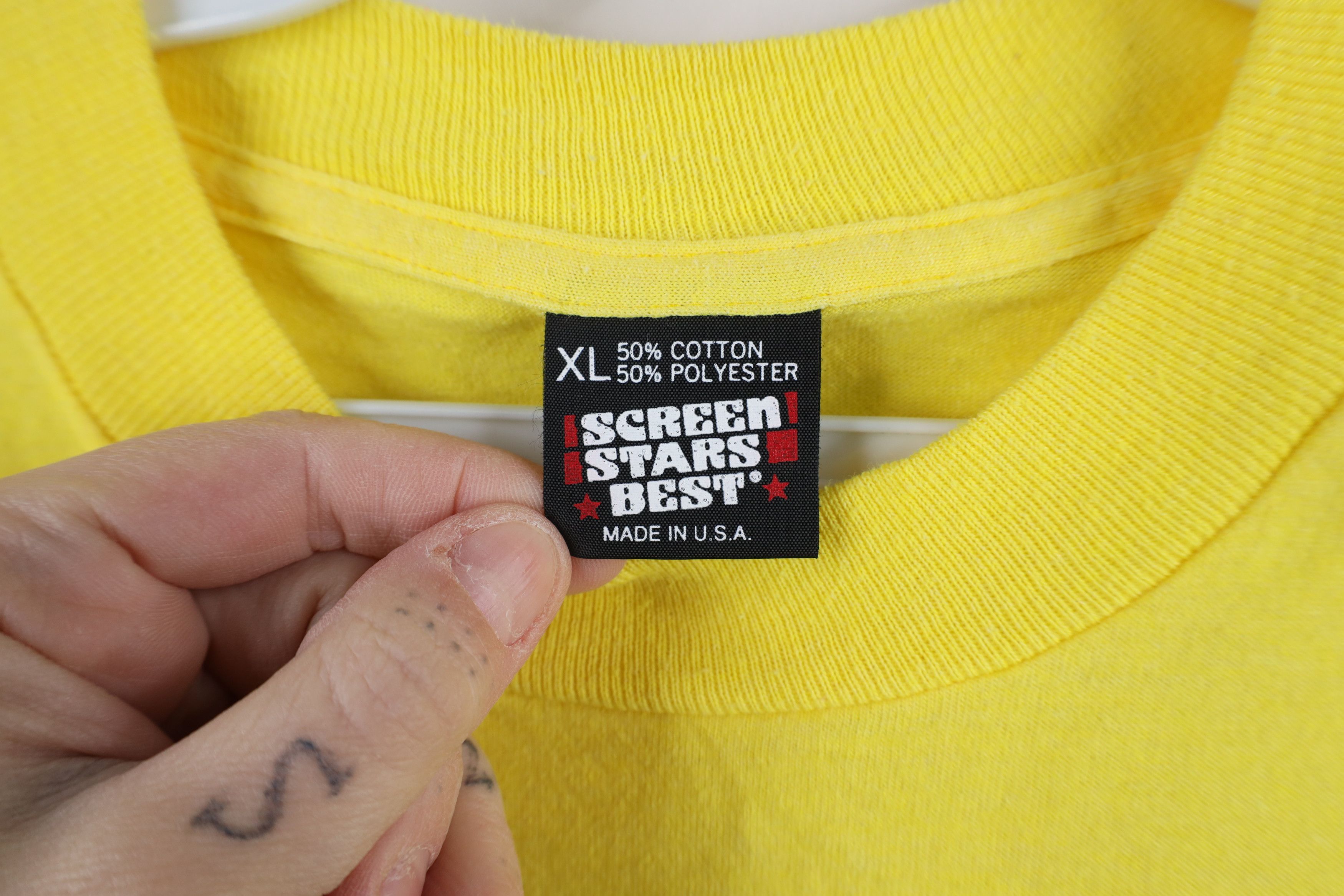 Vintage Vintage 90s Streetwear Cycling Michigan T-Shirt Yellow USA Size US XL / EU 56 / 4 - 8 Thumbnail