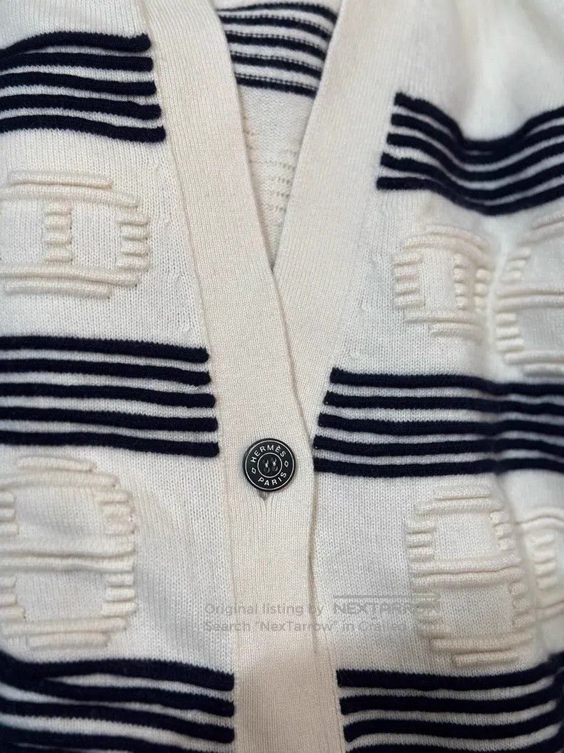 Hermes Hermes Pig Nose Knit Coat Jacket, 64% Cashmere 36% Cotton Size XS / US 0-2 / IT 36-38 - 4 Thumbnail