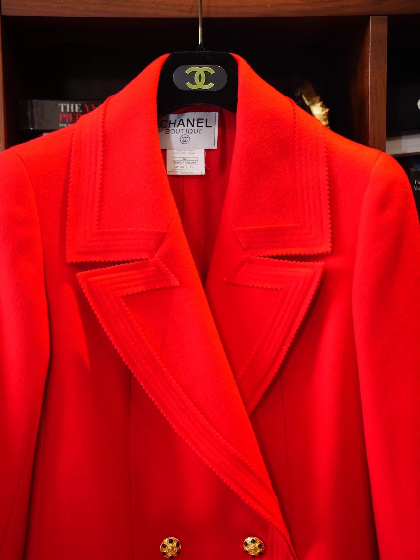 Chanel Chanel 1996 Vintage Red Double-Breasted Wool Coat Fr42 Size M / US 6-8 / IT 42-44 - 9 Thumbnail