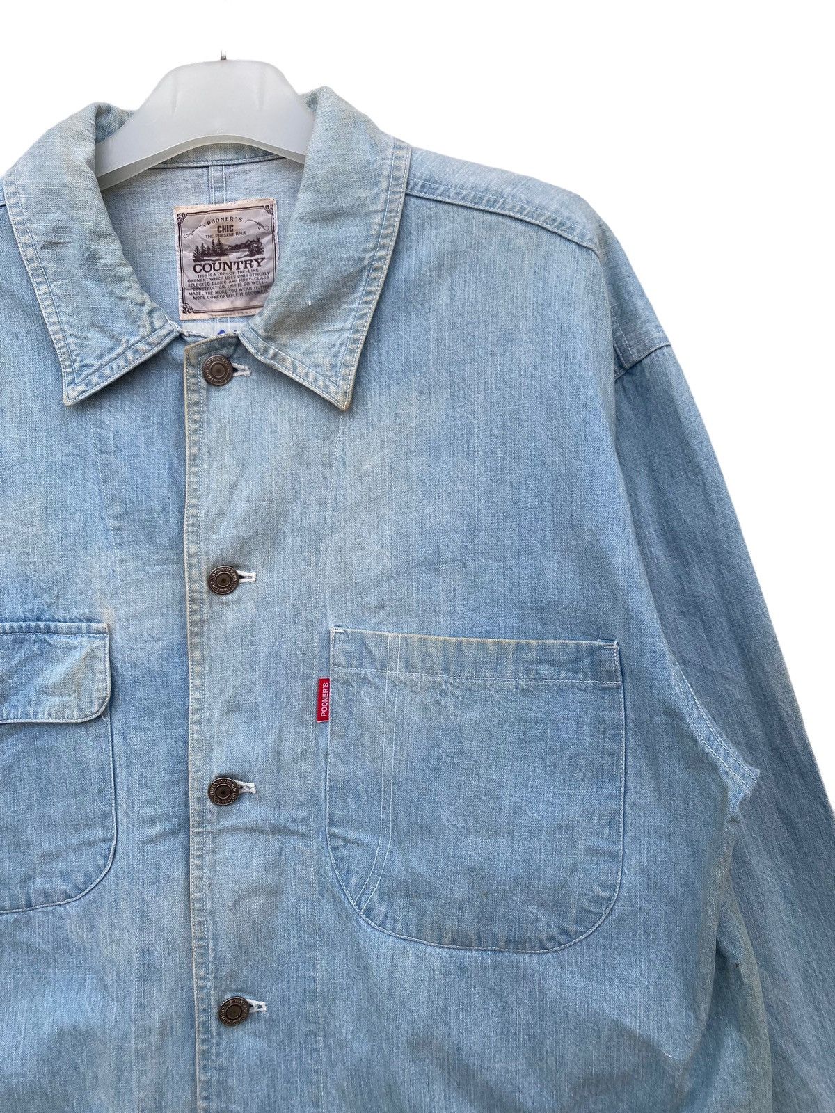 Japanese Brand Vintage Chic County Sun Faded Chore Jacket Size US L / EU 52-54 / 3 - 3 Thumbnail