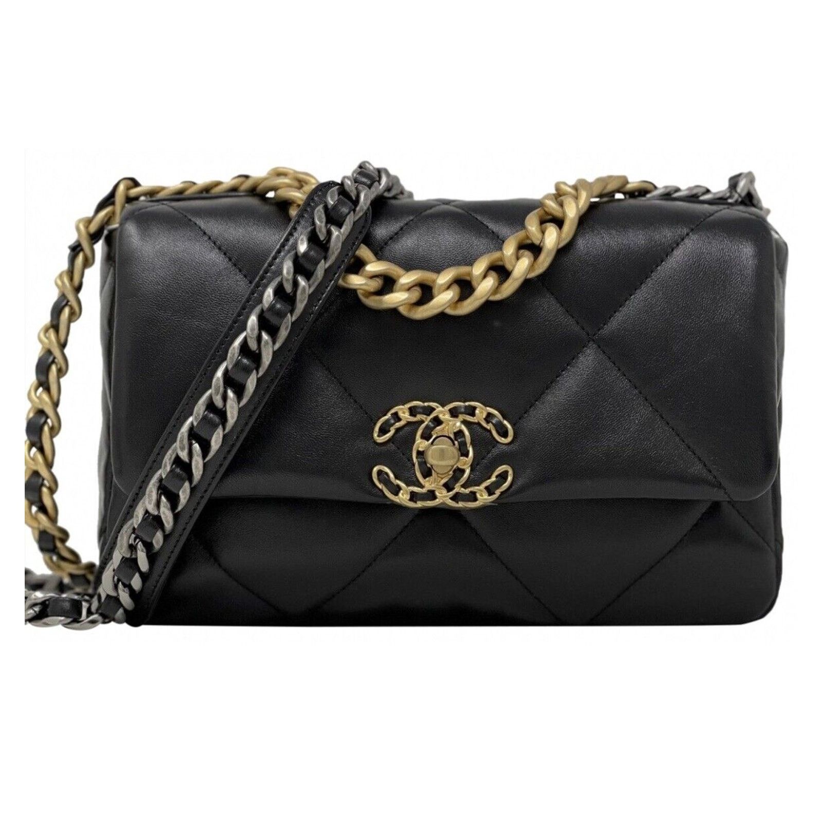 Chanel CHANEL 19 Lambskin Quilted Small Black Flap bag Size ONE SIZE - 14 Thumbnail