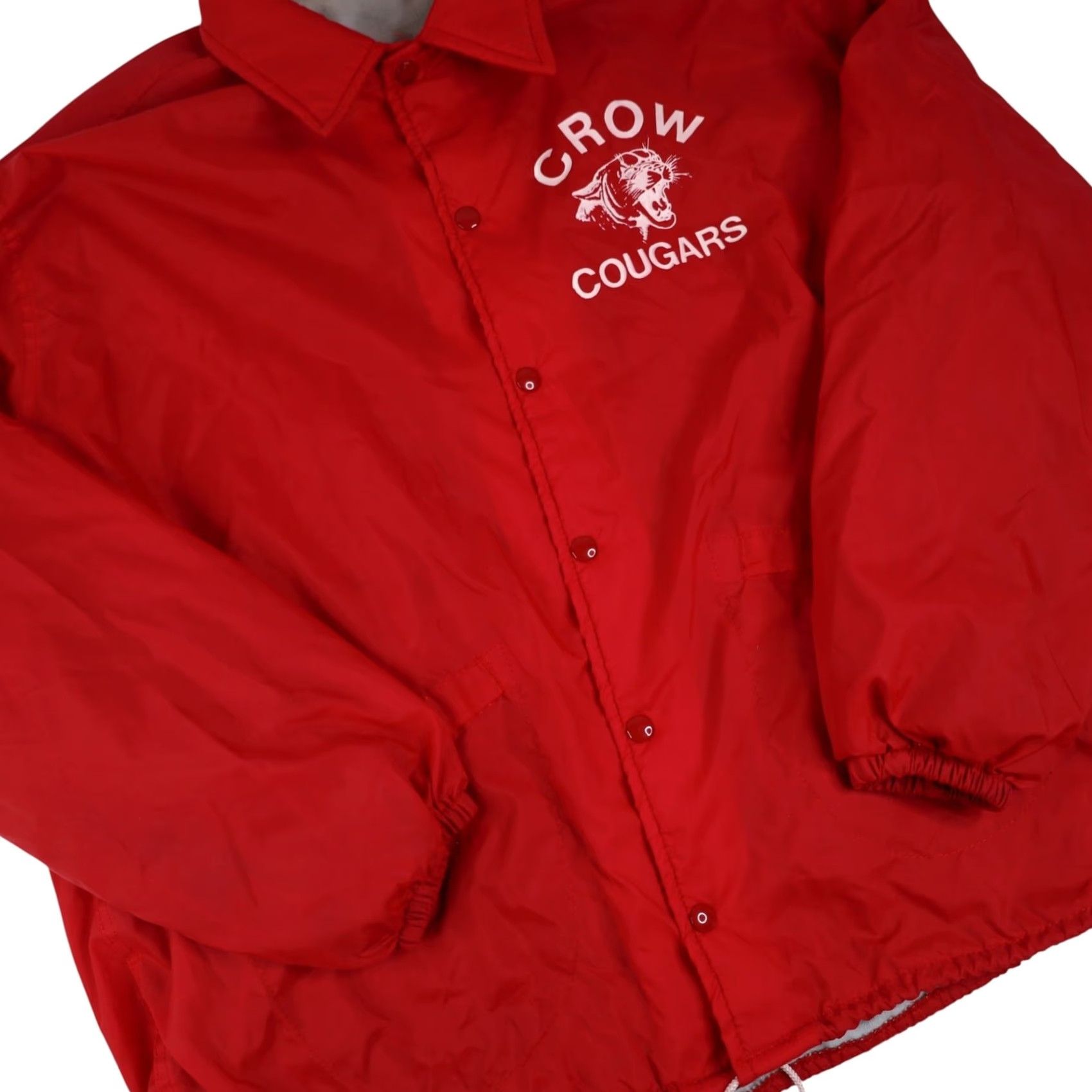 Cougar VINTAGE Playjac Crow Cougars Highschool Light Jacket Mens XL Red Windbreaker Jacket Size US XL / EU 56 / 4 - 3 Thumbnail