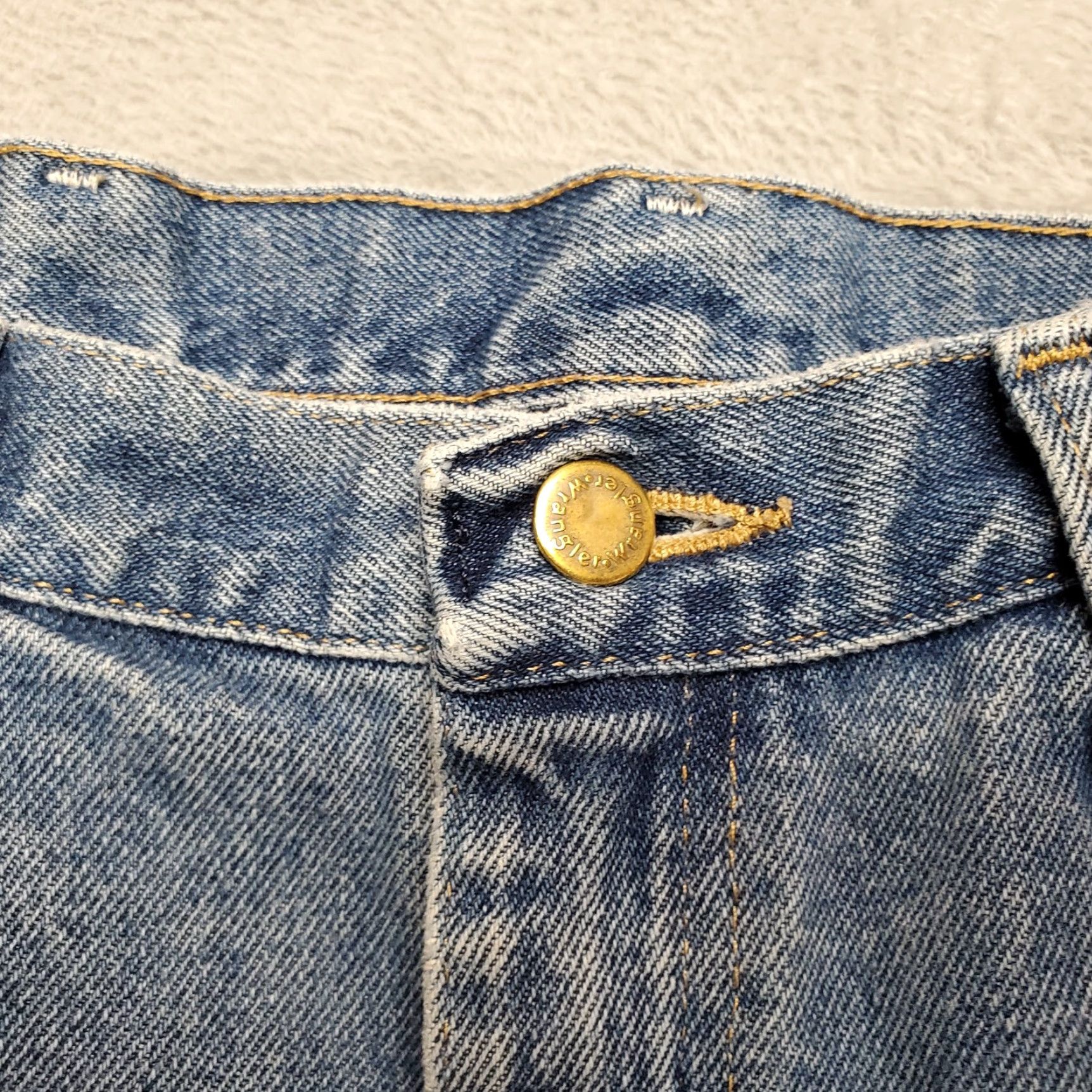 Wrangler Wrangler Shorts Men 34x8 Blue Denim Faded Grunge 100% Cotton Casual Jorts Size US 34 / EU 50 - 2 Thumbnail