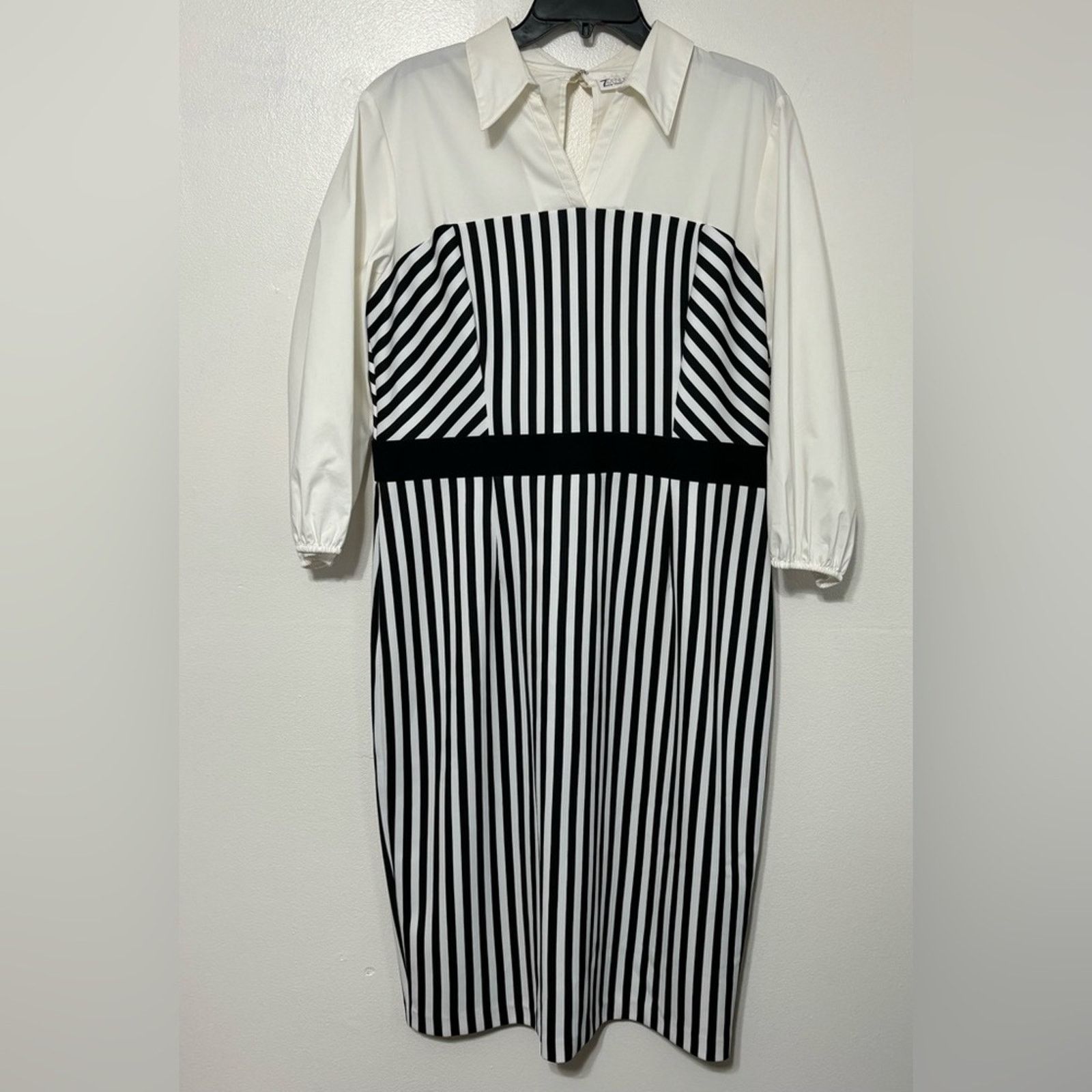 Other NY&C 7th Avenue Navy White Striped Dress XL NWT 3/4 Sleeve Size XL / US 12-14 / IT 48-50 - 1 Thumbnail