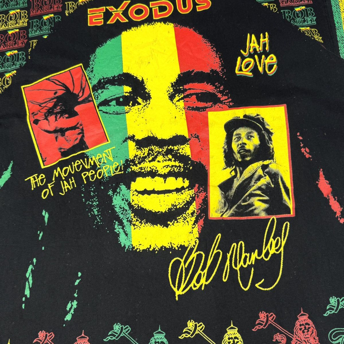Bob Marley Vintage 90s Bob Marley Exodus Rare All Over Euro T Shirt Size US XXL / EU 58 / 5 - 4 Thumbnail