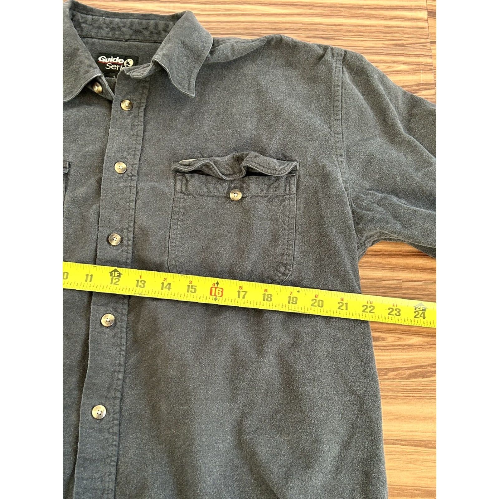 Vintage Guide Series Shirt Button-Up Long Sleeve Black L Mens Casual Travel Casual Button-Down Pocket Logo Cotton Size US L / EU 52-54 / 3 - 3 Thumbnail