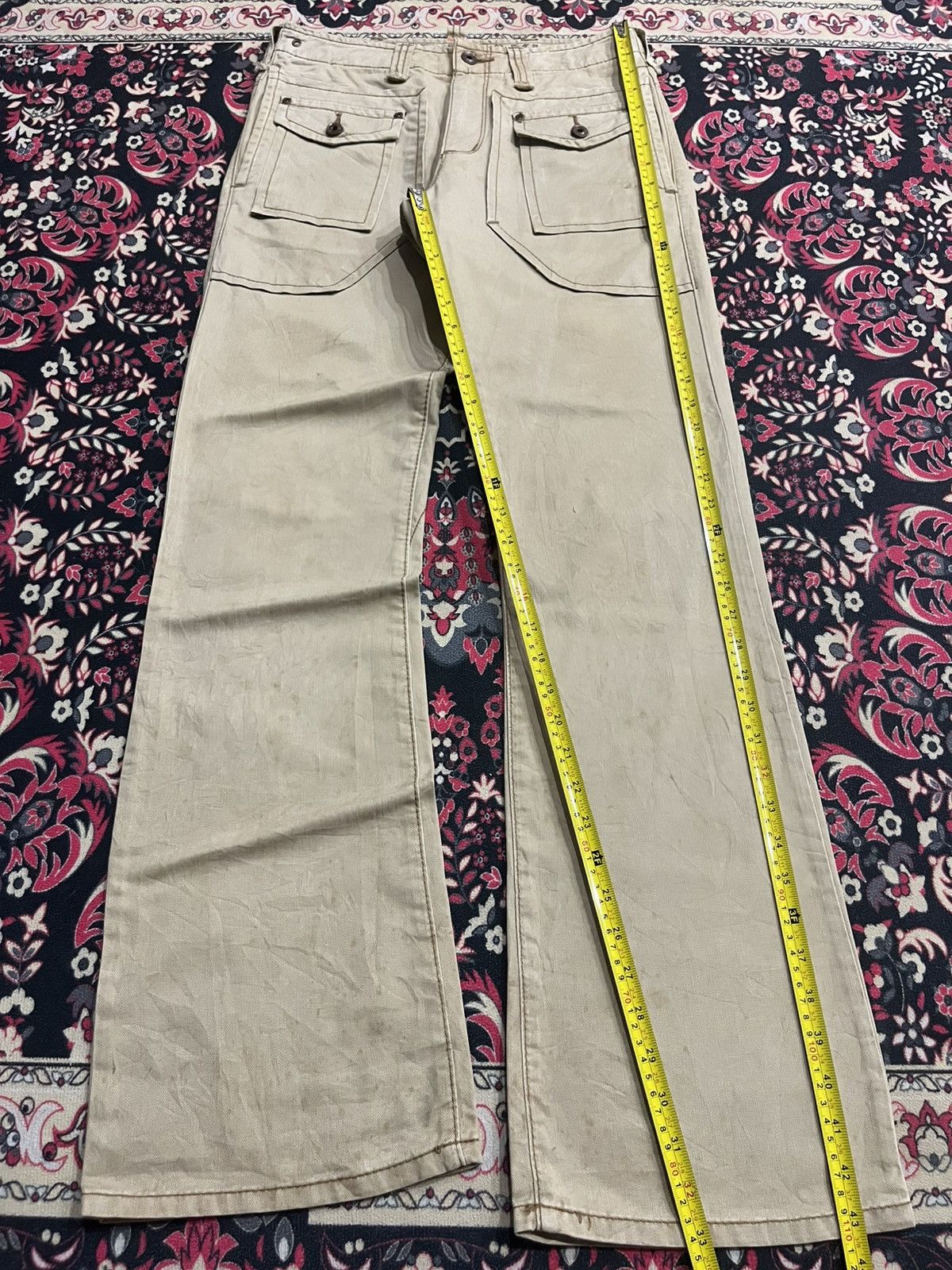 Edwin Vintage Japanese Edwin 503 Cargo Khaki Washed Flare Pants Size US 30 / EU 46 - 11 Thumbnail