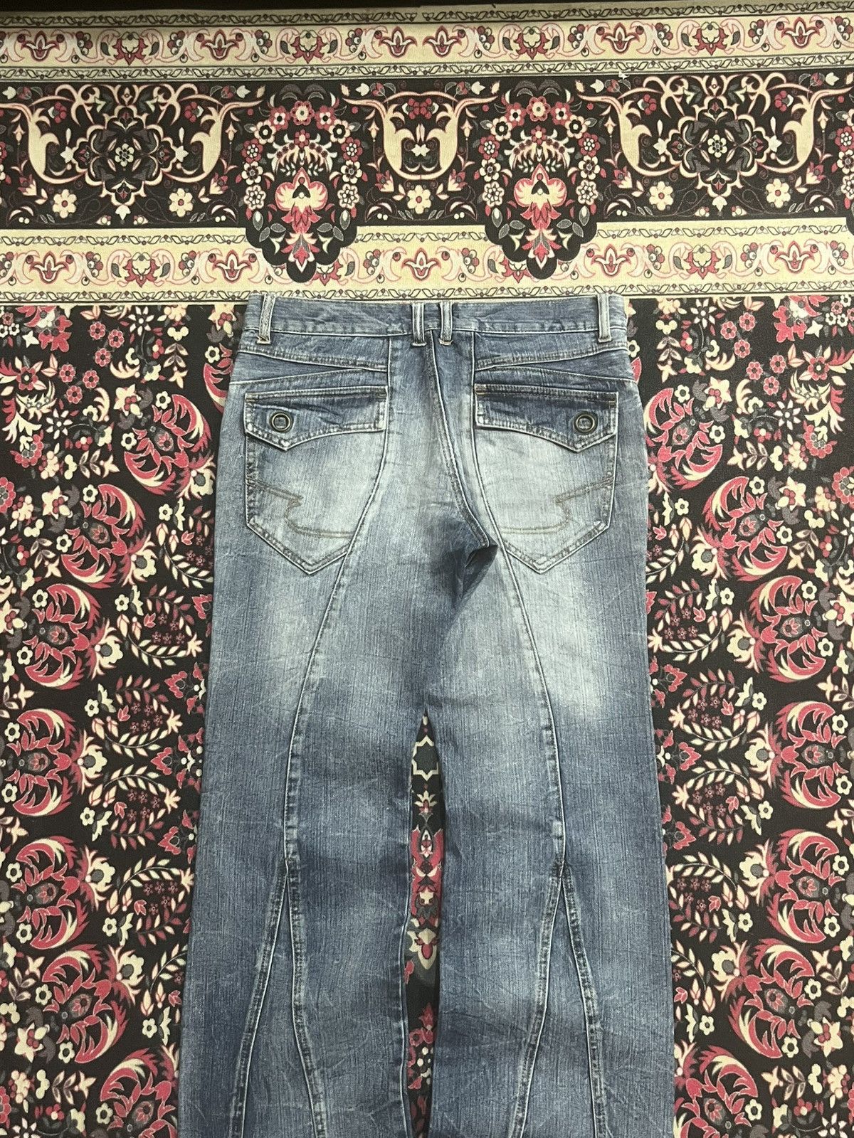 semanticdesign Semantic Design Light Blue Panel Distressed Flare Jeans Size US 32 / EU 48 - 6 Thumbnail