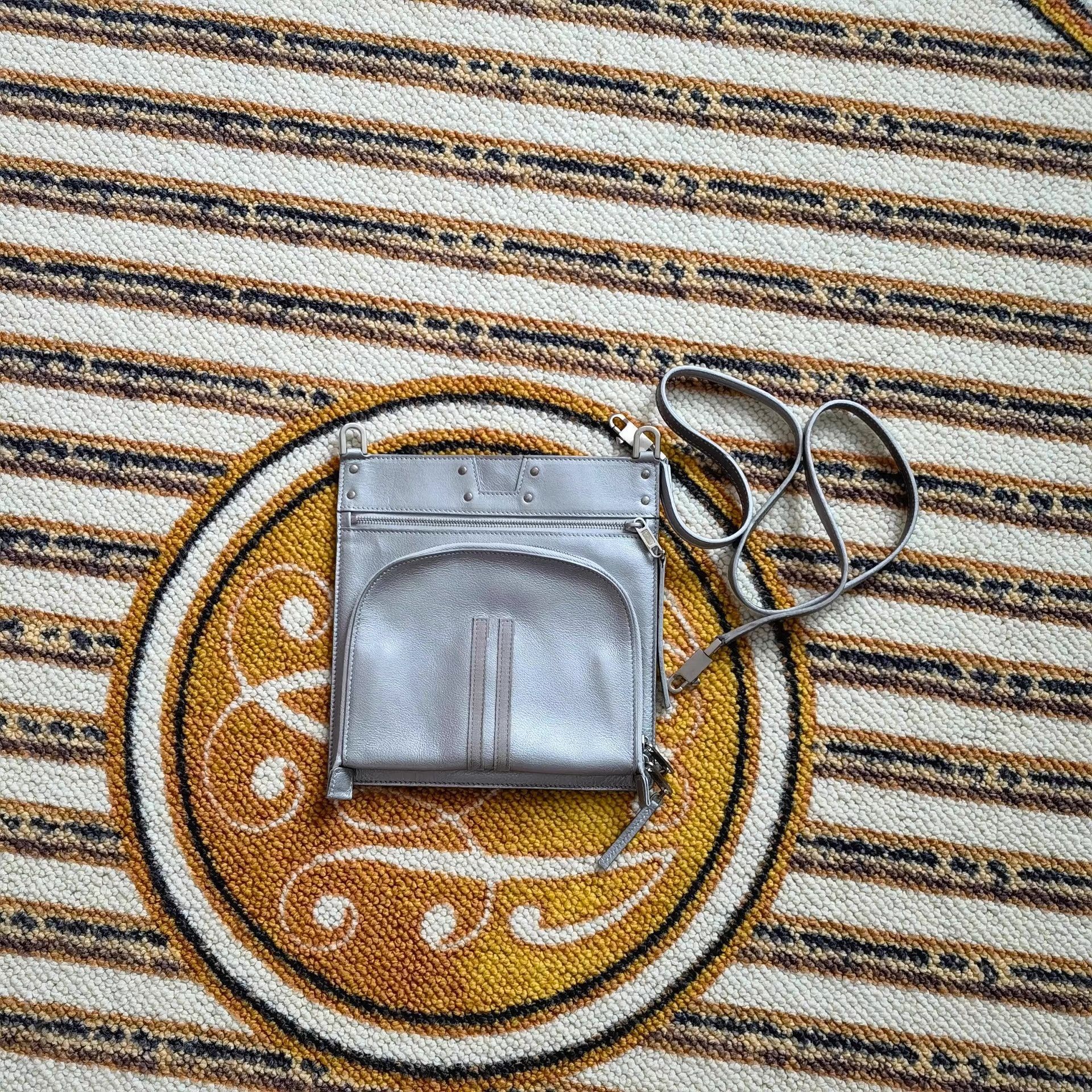 Rick Owens Silver Crossbody Bag with Adjustable Strap Size ONE SIZE - 1 Thumbnail