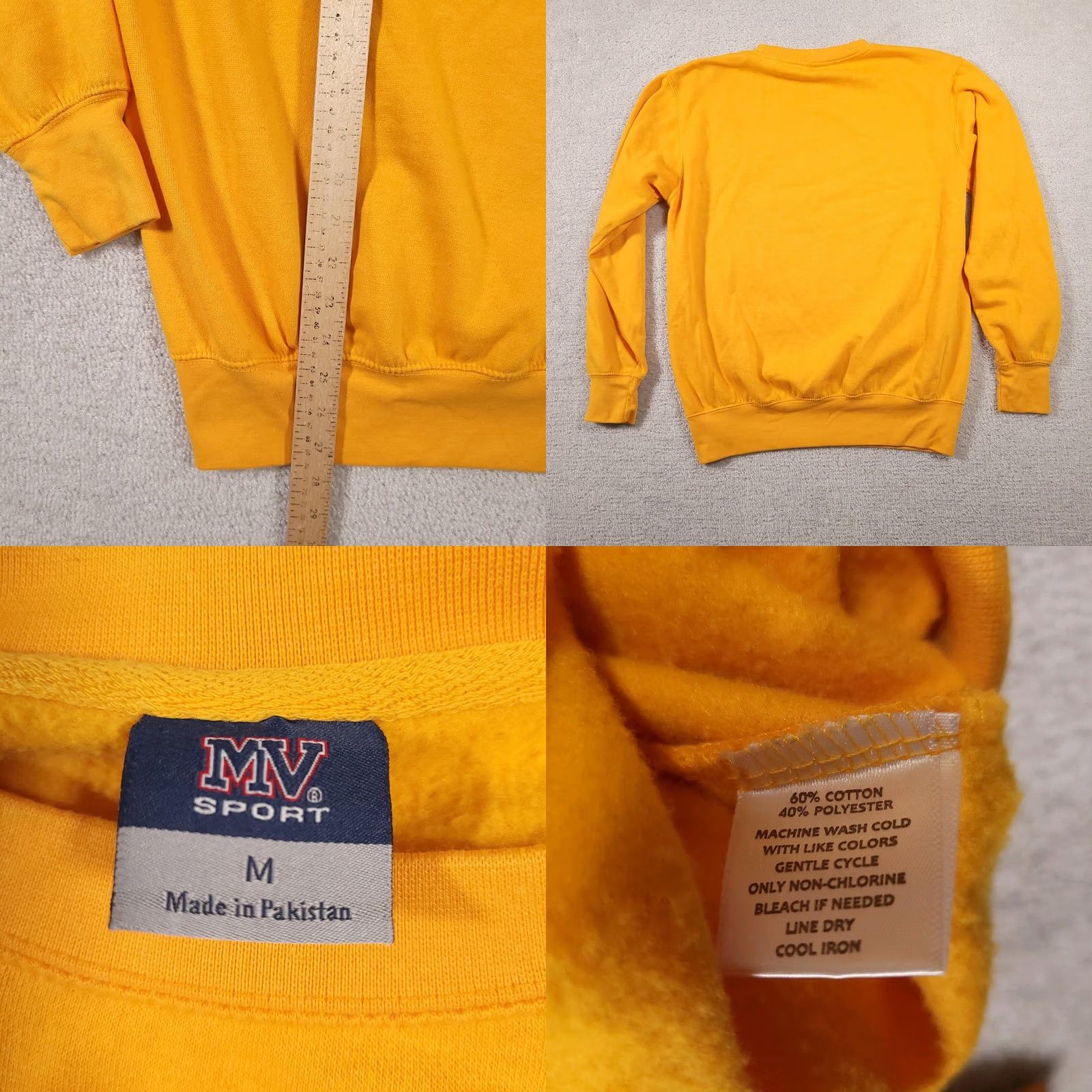 Vintage VINTAGE MV Sport Sweatshirt Lake Washington Institute Of Technology Mens M Yellow Size US M / EU 48-50 / 2 - 8 Thumbnail