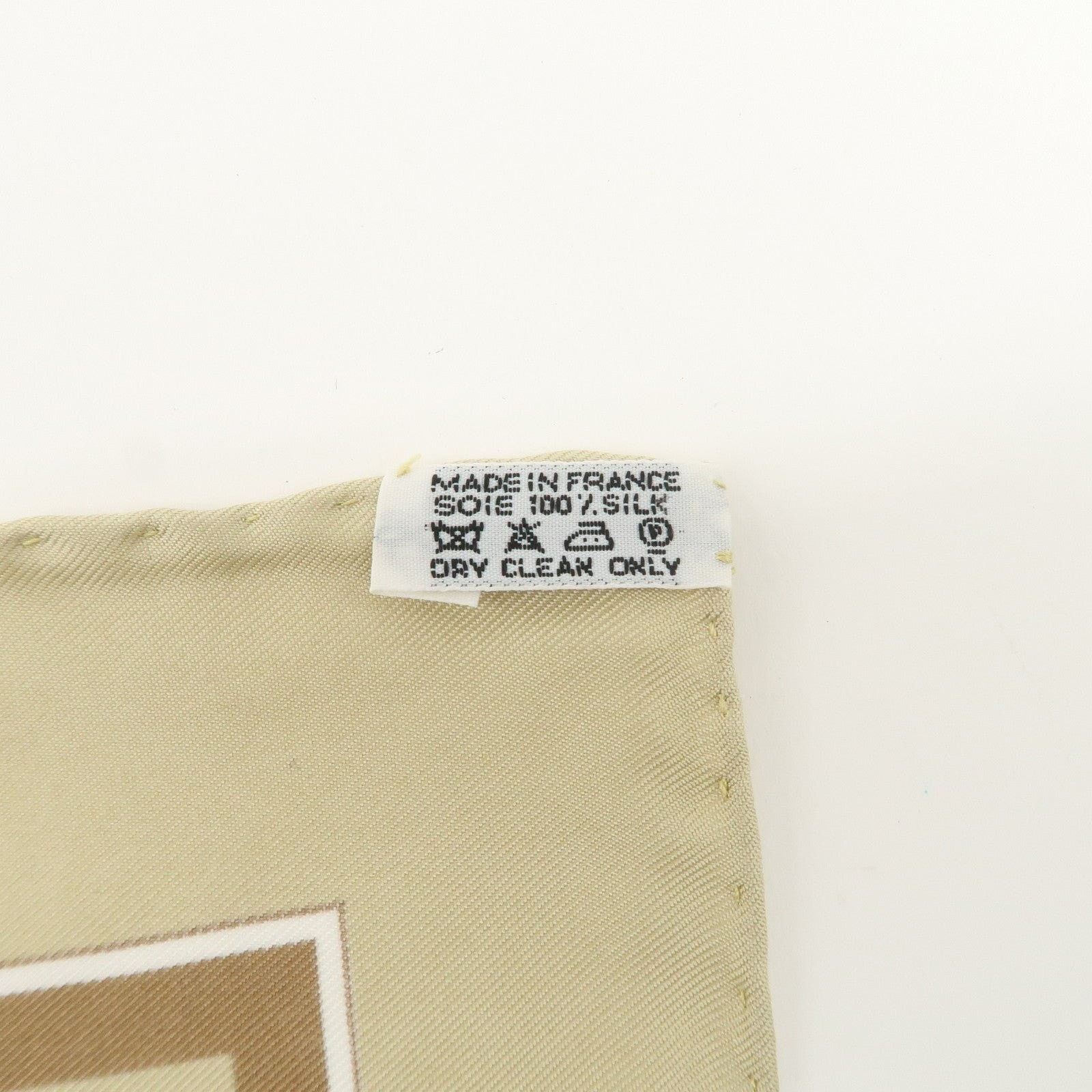 Hermes Hermes Carre 40 Ex-Libris Silk Scarf Beige Size ONE SIZE - 5 Thumbnail