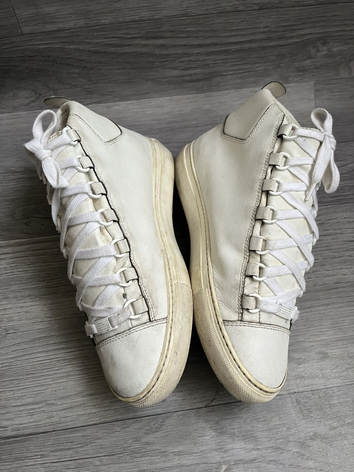 Balenciaga Balenciaga arena white hi-top leather sneakers sz39 Size US 5.5 / EU 38 - 10 Thumbnail