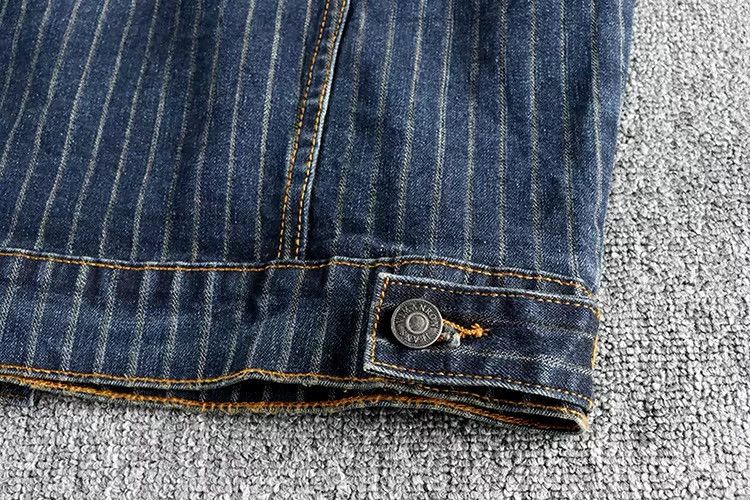 Japanese Brand Retro Striped Old Vintage Washed Denim Jacket Size US L / EU 52-54 / 3 - 7 Thumbnail