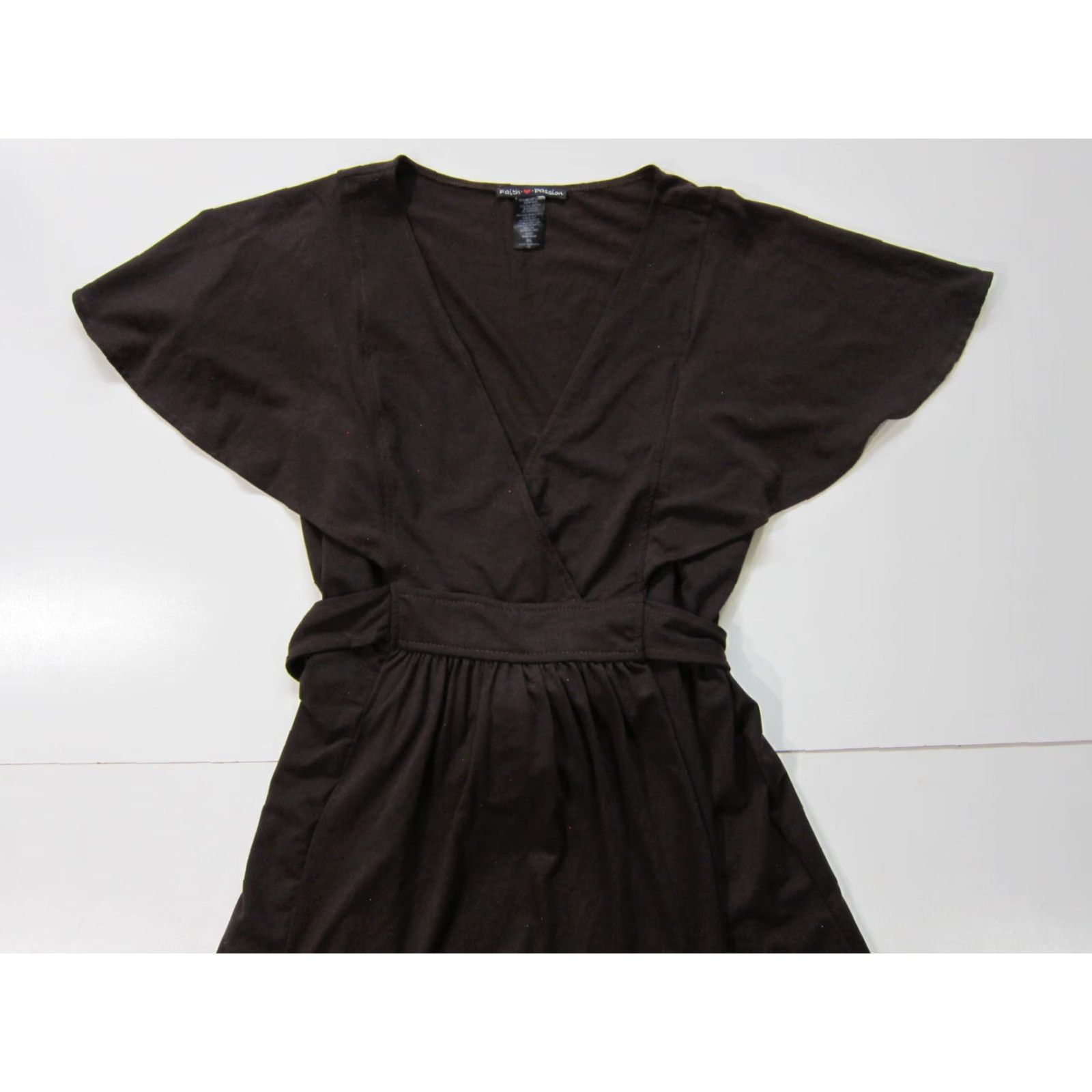 Vintage NWT Faith Love Passion Brown Cotton Stretch V-Neck Drop Waist Dress Women XL Size XL / US 12-14 / IT 48-50 - 5 Thumbnail