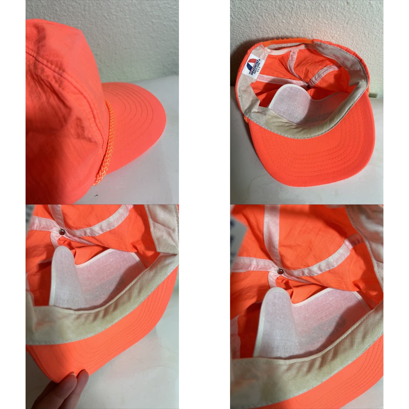 Vintage VINTAGE Headmost SnapBack Hat Neon Orange Adjustable Men One Size Orange Snapback Hat Size ONE SIZE - 9 Thumbnail