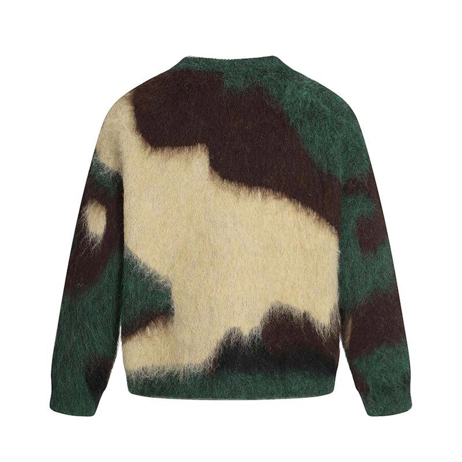 Other Green Brown Fuzzy Camouflage Crewneck Sweater Size US L / EU 52-54 / 3 - 4 Thumbnail