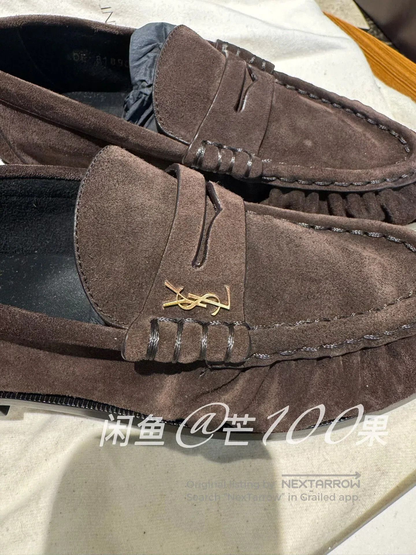 Yves Saint Laurent Saint Laurent LE LOAFER Suede Loafers. Size US 9 / EU 42 - 3 Thumbnail