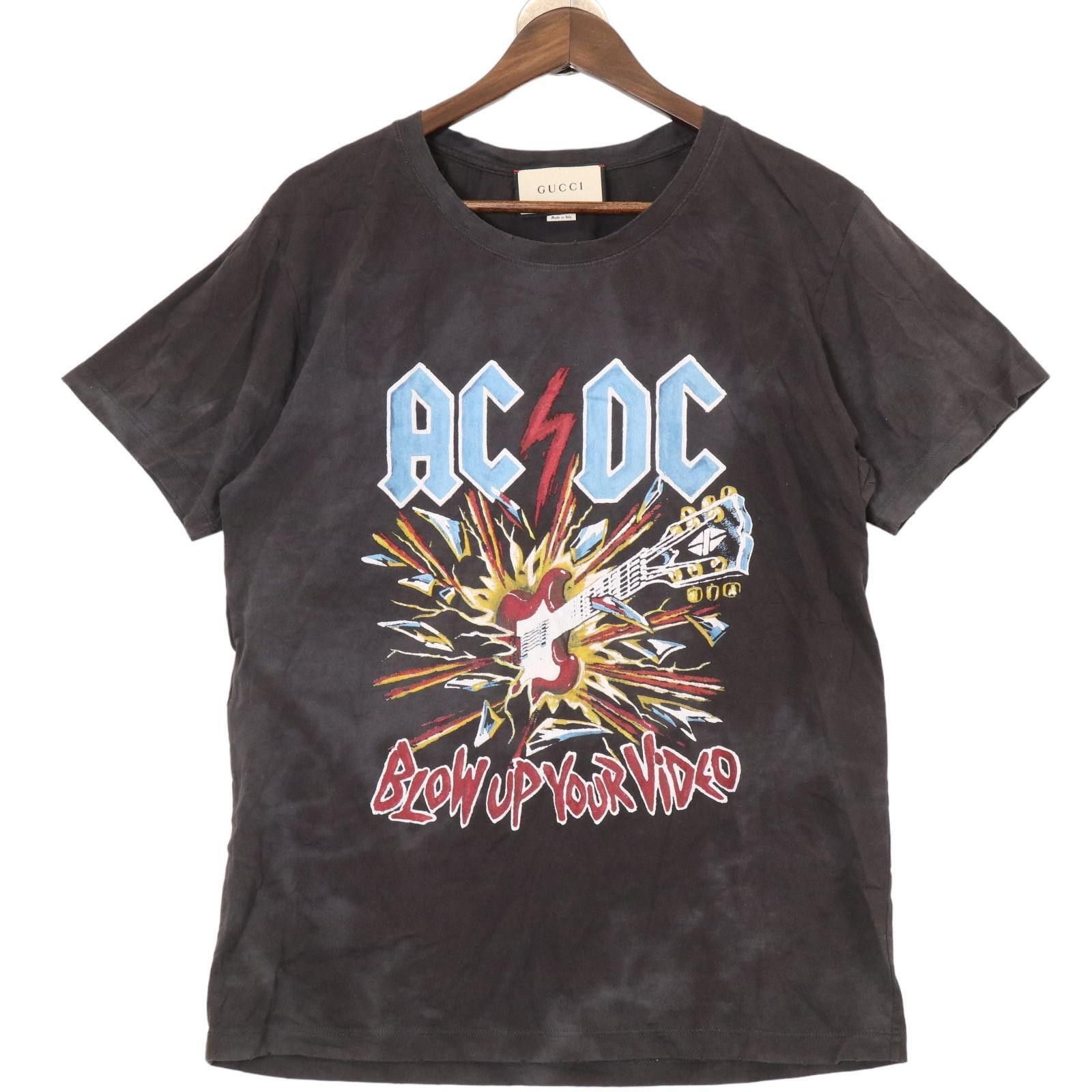 image of Gucci Acdc Print T-Shirt Top S Black, Men's (Size Small)