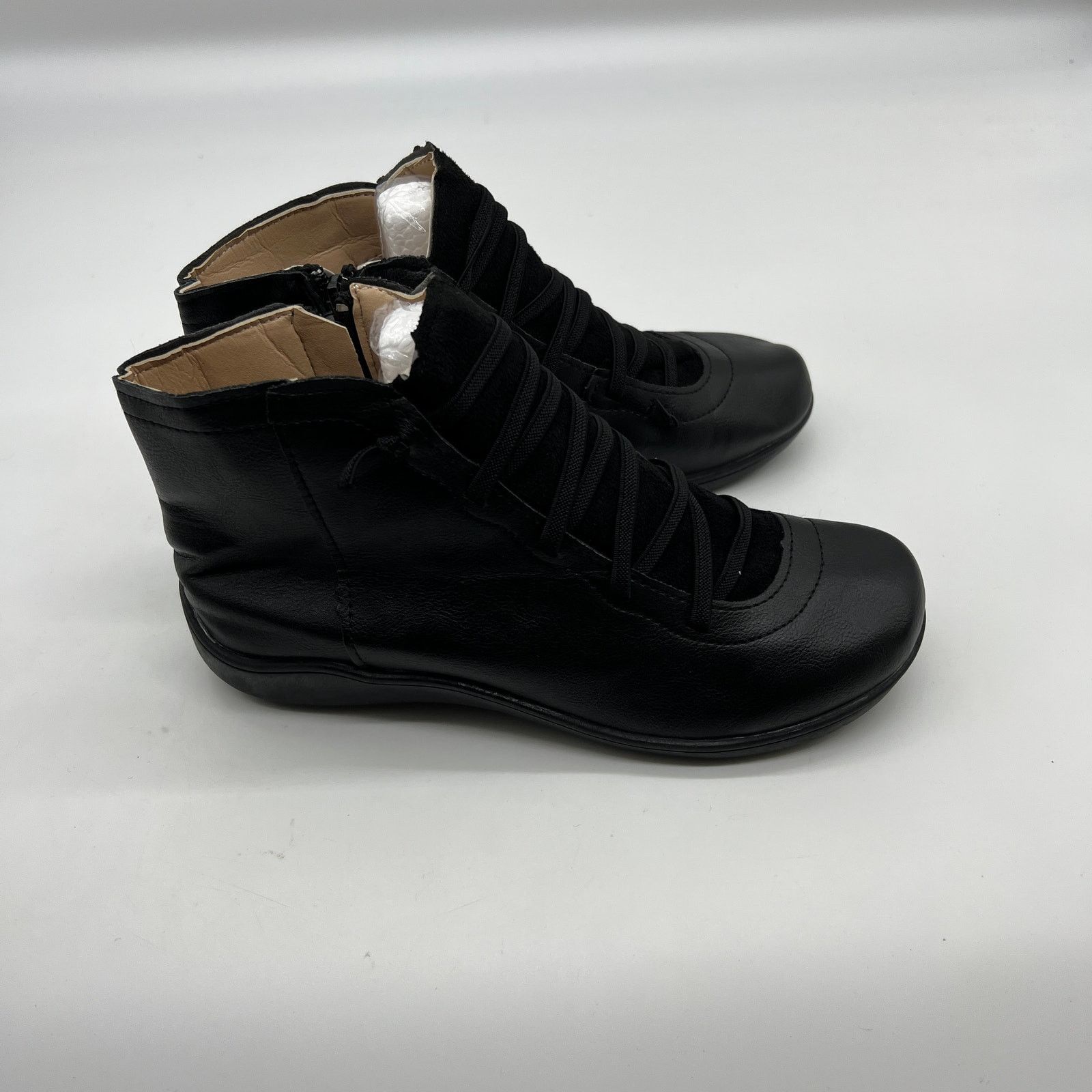 Other Ankle Boots Black Round Toe Casual Comfortable Lightweigh Size US 6.5 / IT 36.5 - 3 Thumbnail