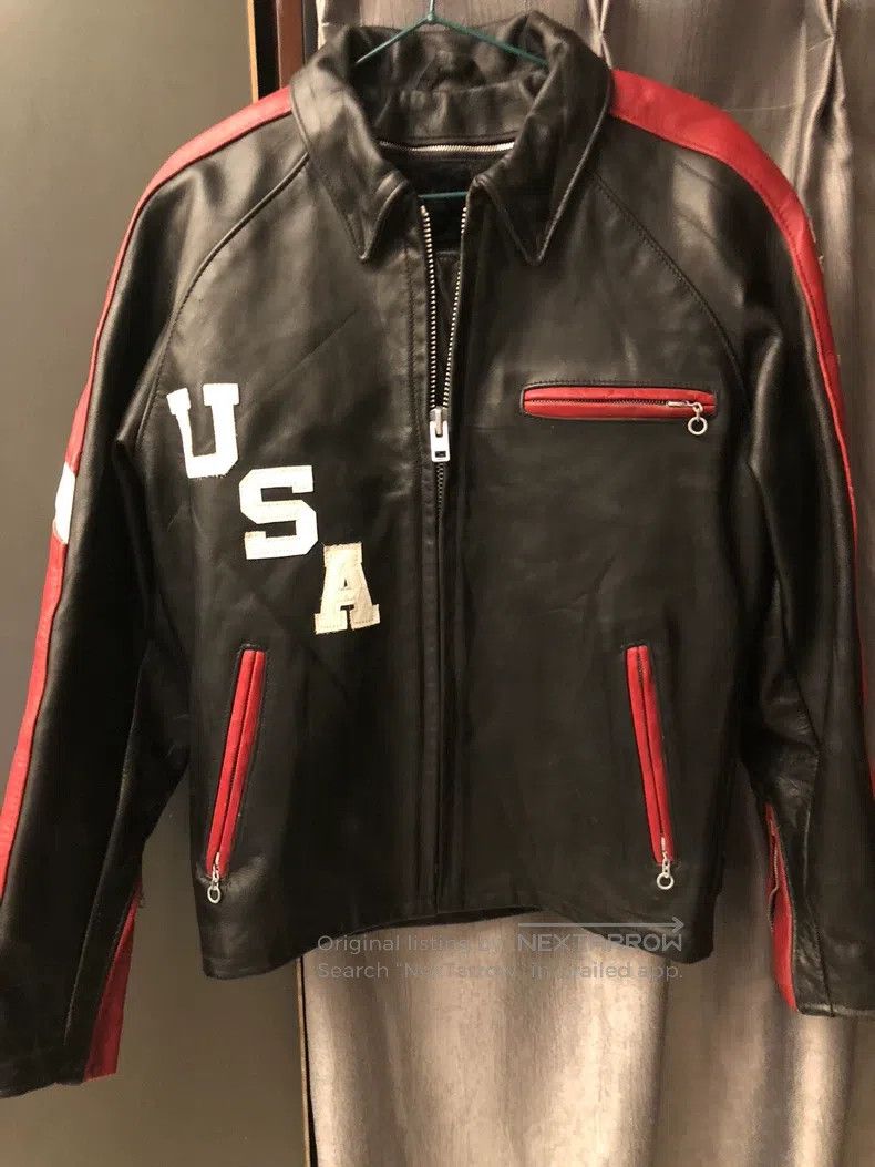 Other 441 color-blocked cowhide classic lapel motorcycle jacket Size US XS / EU 42 / 0 - 1 Thumbnail