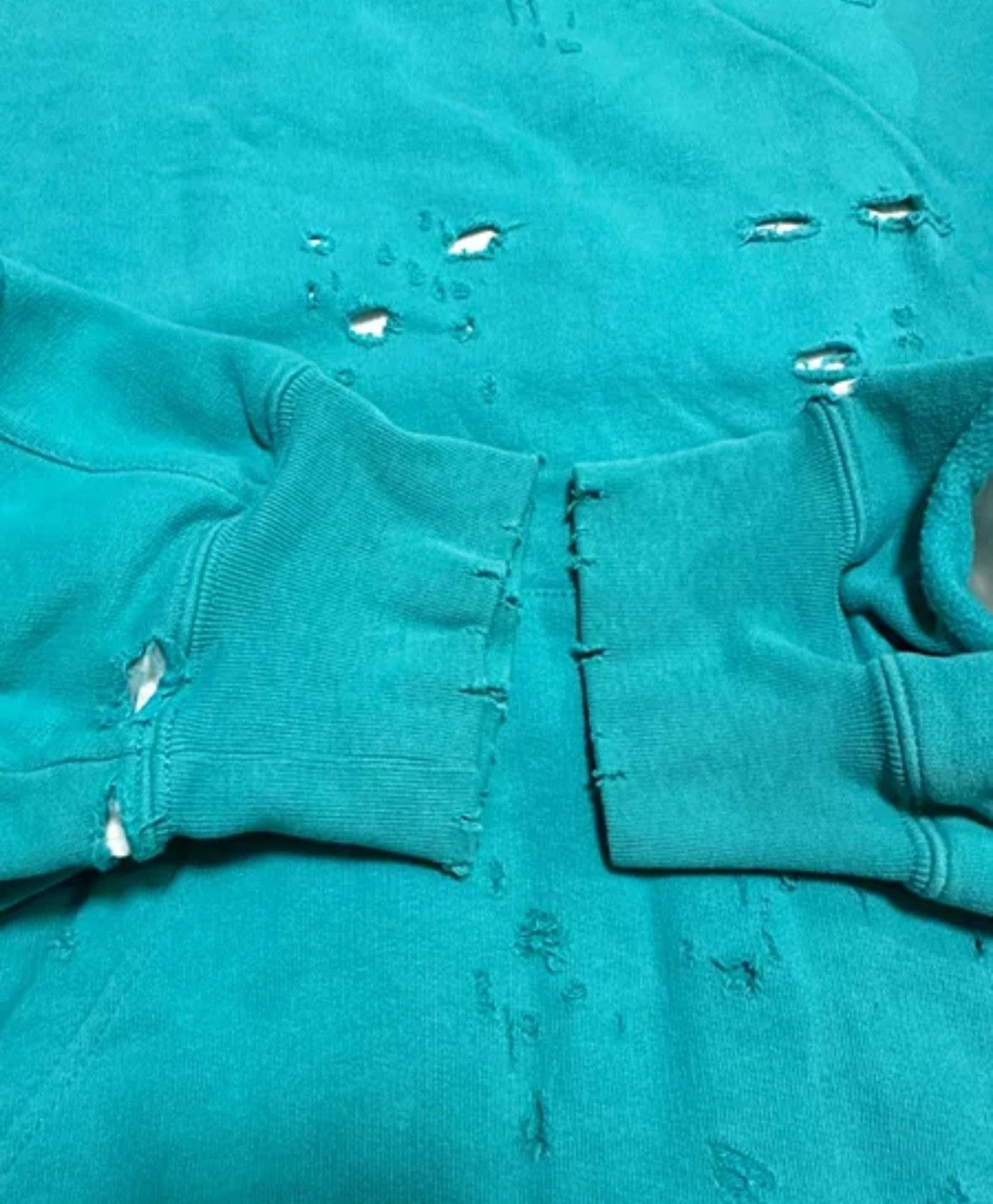 Balenciaga Balenciaga Lake Blue Destruction Double layered Hoodie Size US XS / EU 42 / 0 - 5 Thumbnail
