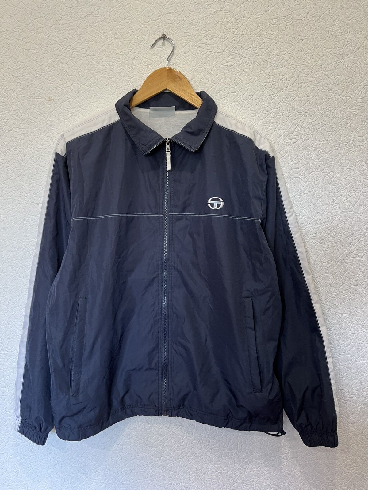 Sergio Tacchini Vintage 90s Sergio Tacchini Blue Nylon Track Top Zip Size US M / EU 48-50 / 2 - 1 Thumbnail
