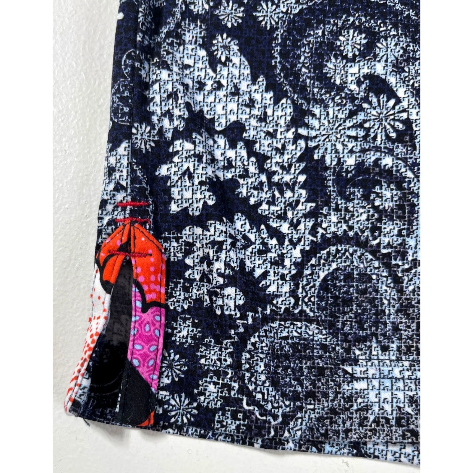 Au Noir VINTAGE Au Noir Polo Shirt Paisley Navy Cotton XL Mens Short Sleeve Collared Button Regular Size US XL / EU 56 / 4 - 6 Thumbnail