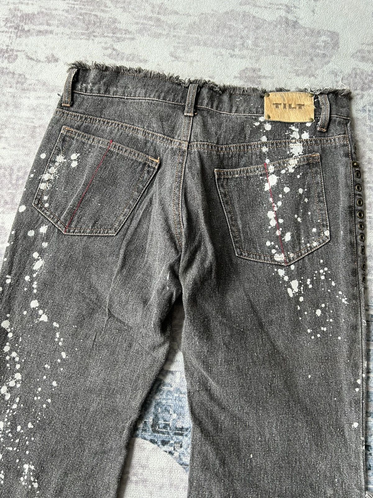 14th Addiction Flared Punk Style Painted Jeans Size US 29 - 8 Thumbnail