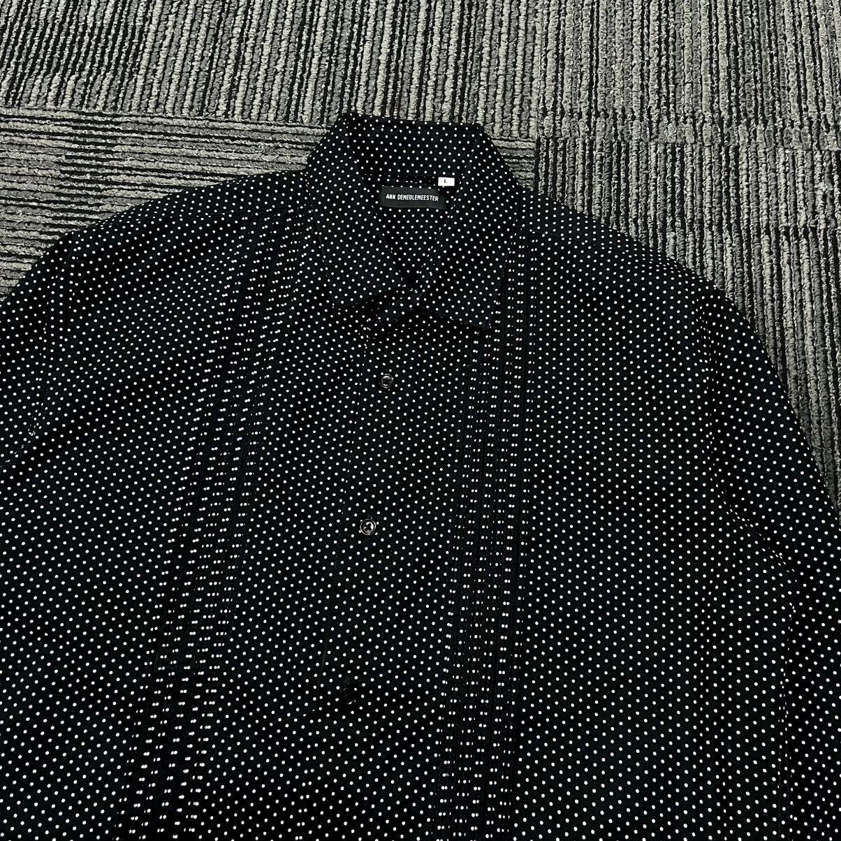 Ann Demeulemeester RARE Ann Demeulemeester Pleated Polkadot shirt Size US L / EU 52-54 / 3 - 3 Thumbnail