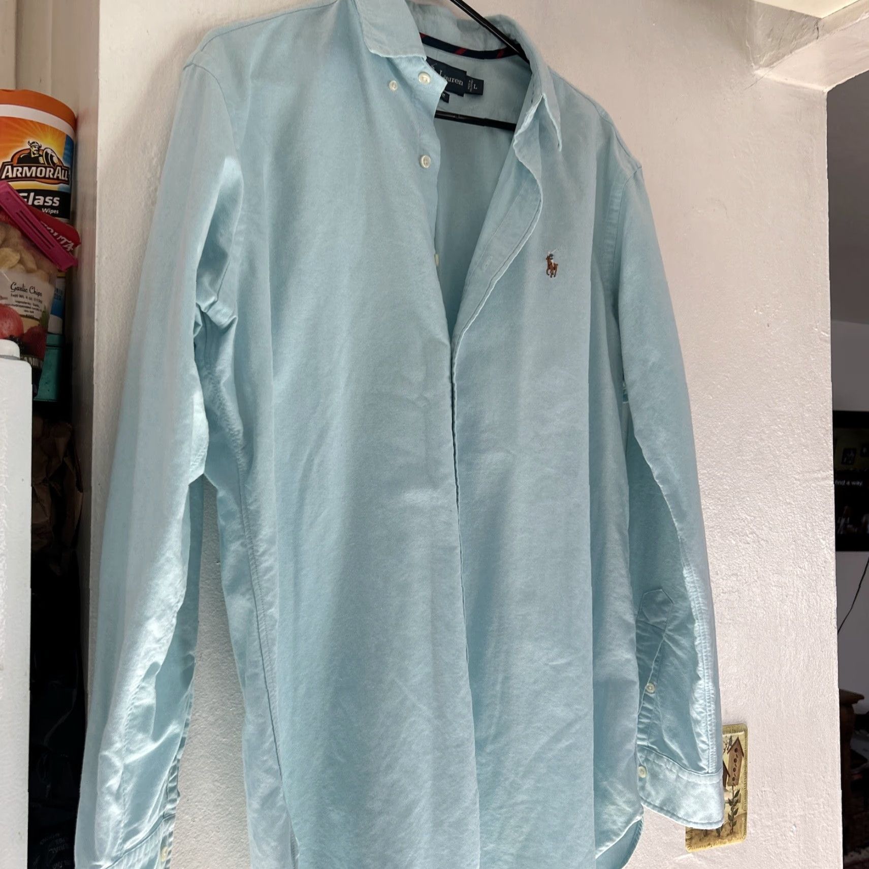 Vintage Polo Shirt Men L Long Sleeve Button-Up Oxford Preppy Academia Blue EUC Size US L / EU 52-54 / 3 - 4 Thumbnail