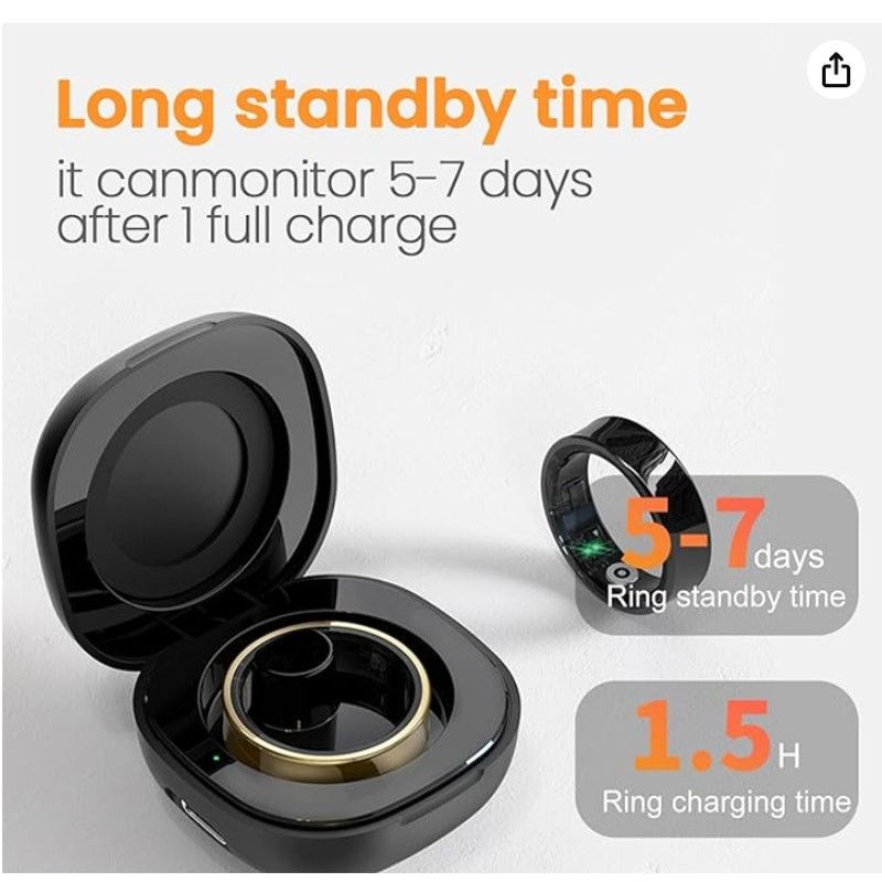 The Unbranded Brand Smart Rings SleepHeartRateBloodOxygen IP68 WaterproofSIZE 9 Size ONE SIZE - 3 Thumbnail