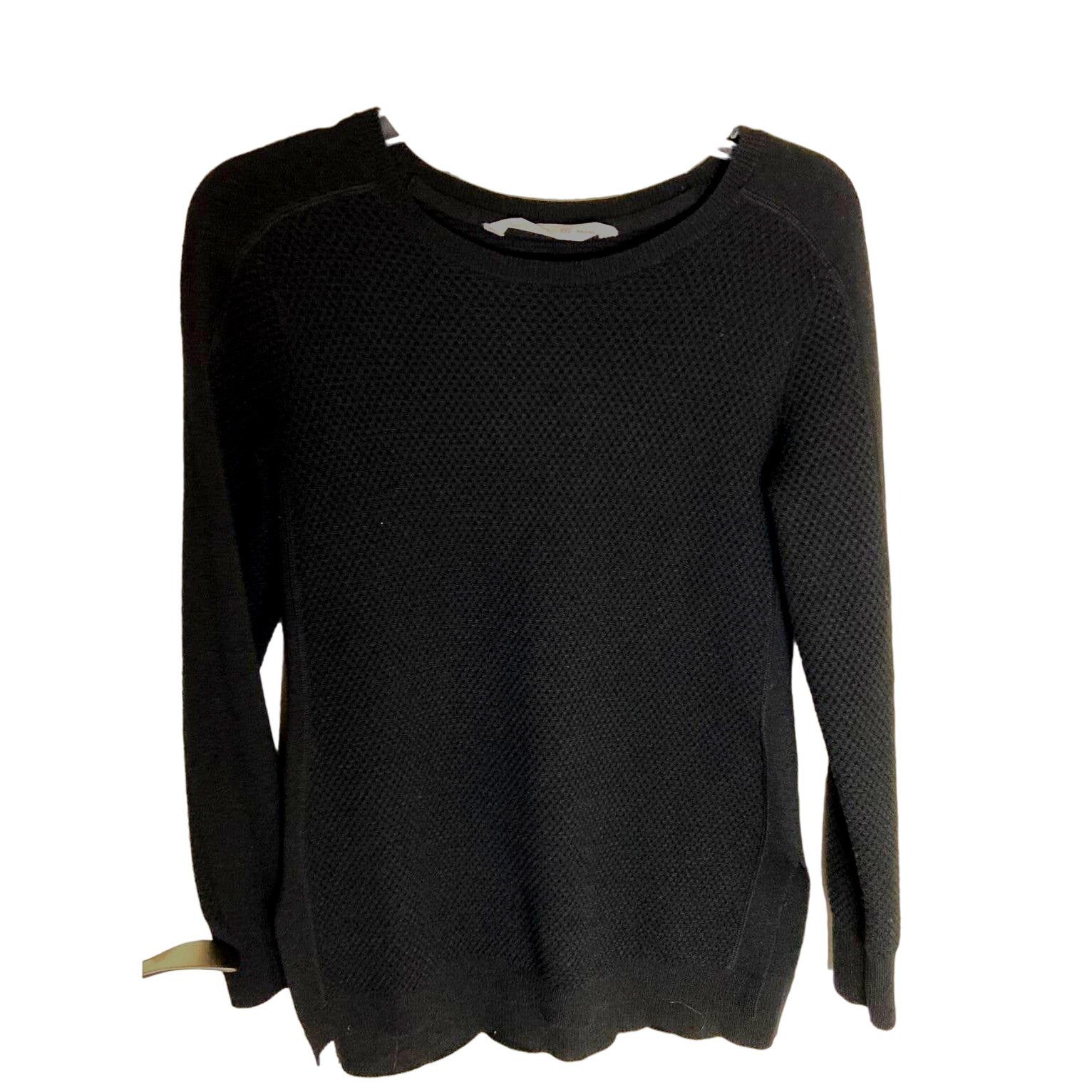 Athleta Athleta Sweater XXS Black Wool Blend Honeycomb Pullover Size XXS / US 00 / IT 34 - 1 Thumbnail