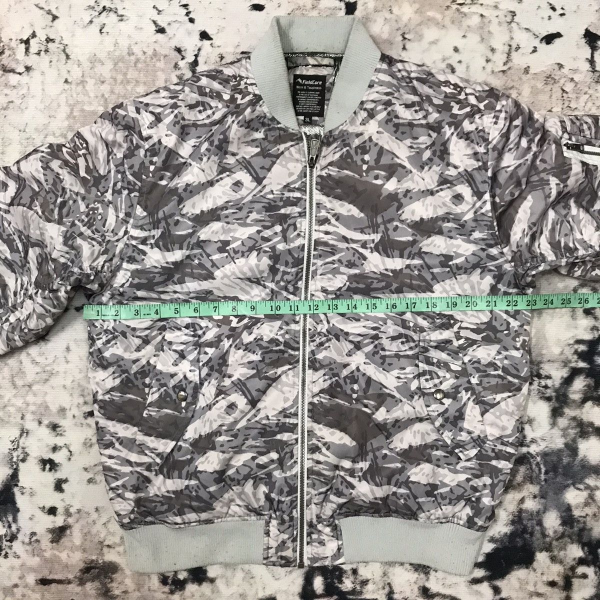 Japanese Brand Fieldcore Warm & Toughness Navy Camo Style Bomber Jacket Size US L / EU 52-54 / 3 - 12 Thumbnail