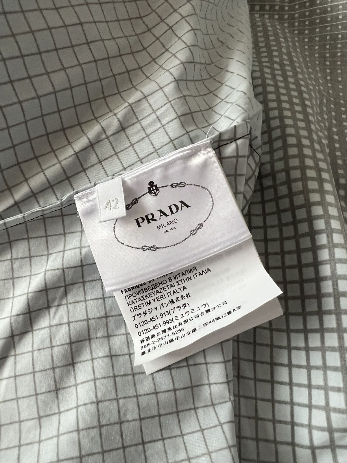 Prada Prada Abstract Check Printed Zipped Shirt Size M / US 6-8 / IT 42-44 - 4 Thumbnail