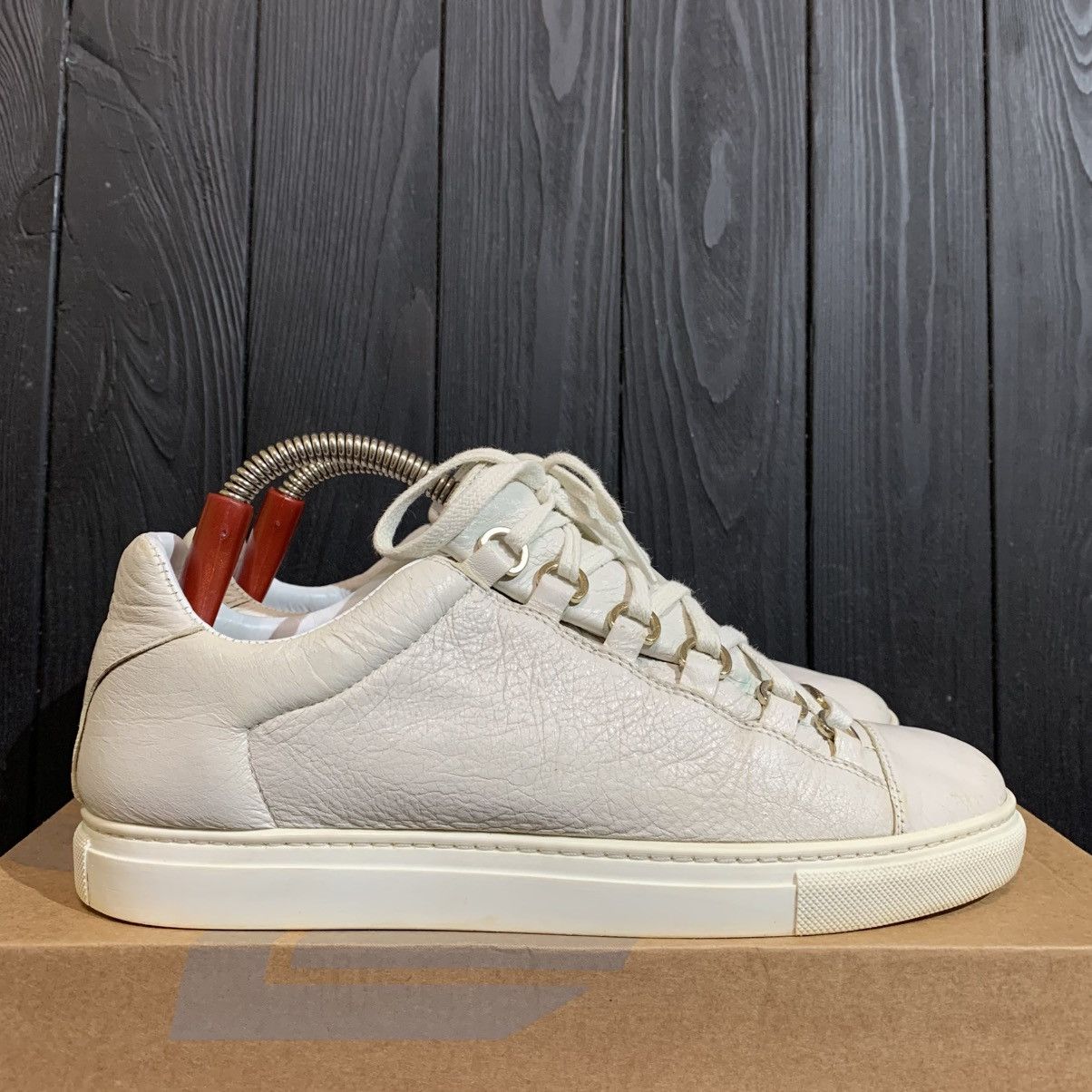 Balenciaga Arena Low White Leather Sneakers Size 39